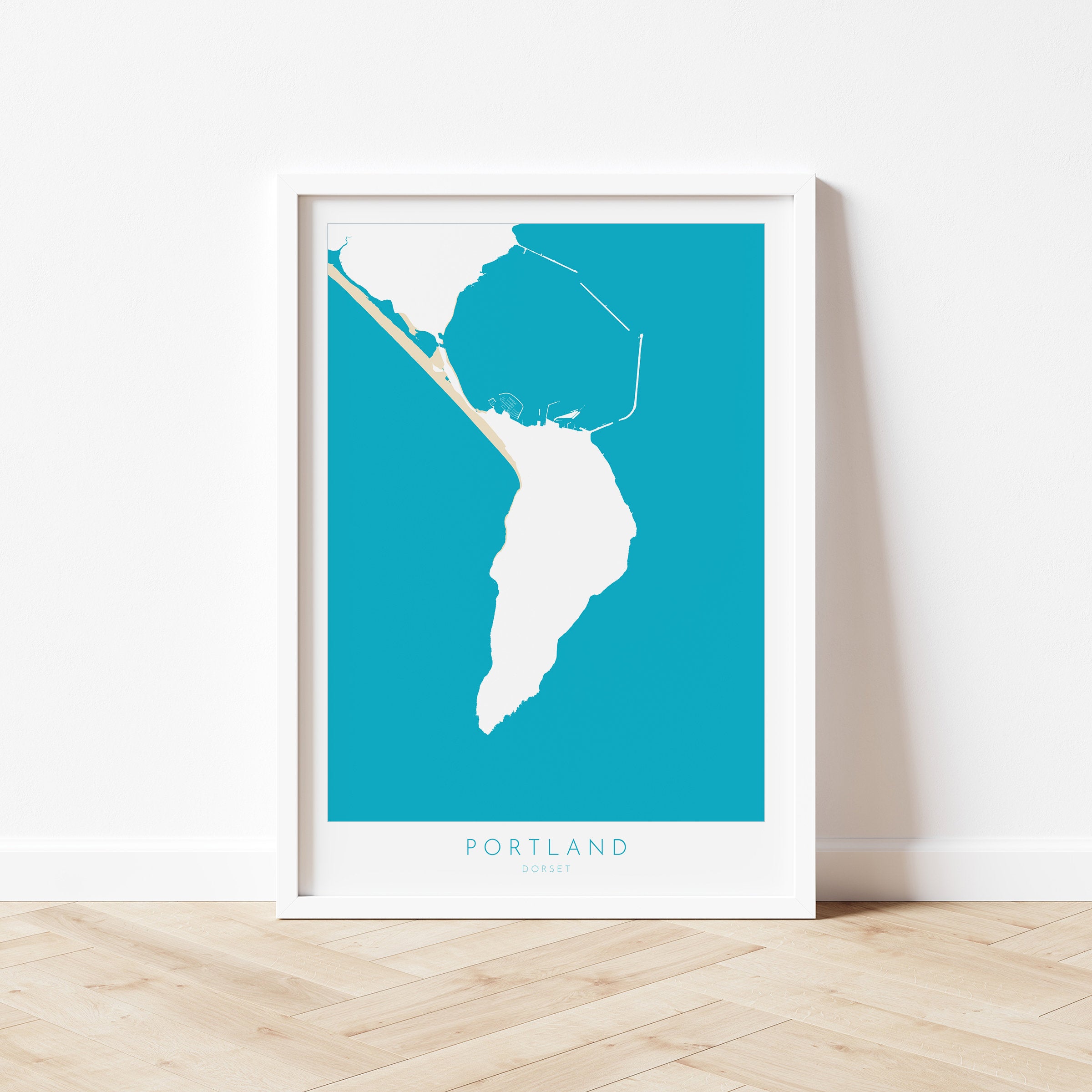 Isle of Portland Map - Dorset Art, Portland Dorset Print, Portland Harbour Map art, Portland UK, Jurassic Coast Map, Dorset Travel Poster