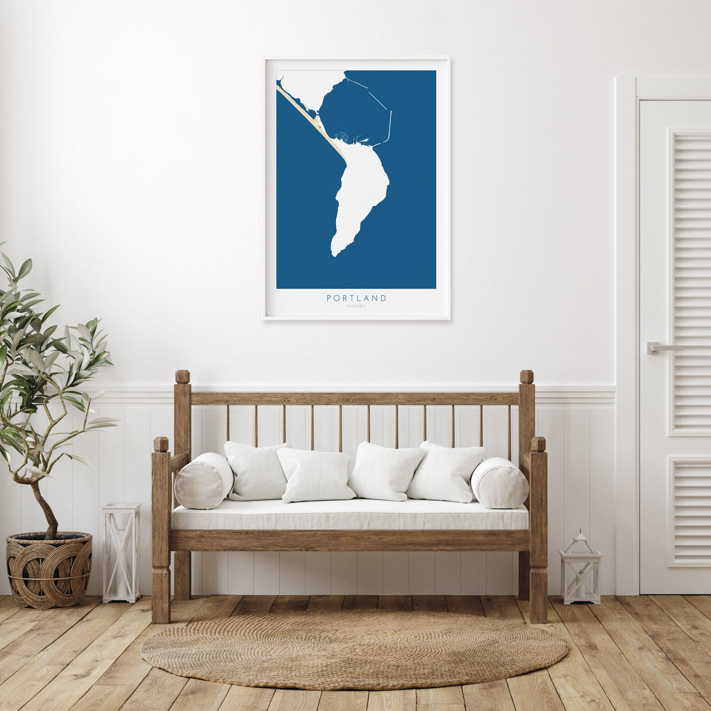 Isle of Portland Map - Dorset Art, Portland Dorset Print, Portland Harbour Map art, Portland UK, Jurassic Coast Map, Dorset Travel Poster