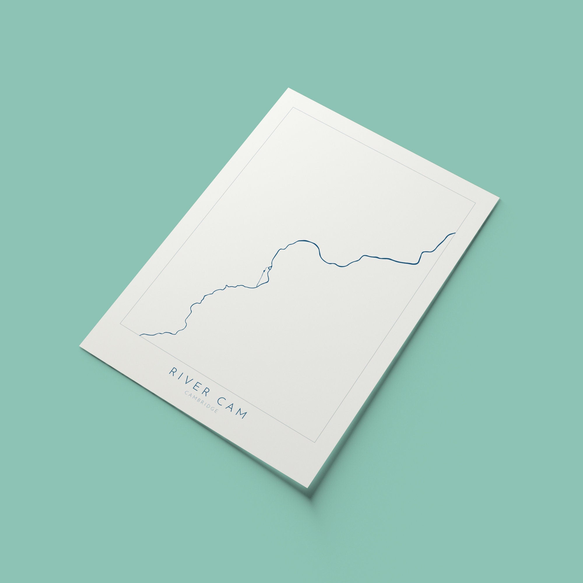 River Cam Art - Cambridge Map, River Cam Map, Cambridge Art Print, River Cam Art, Cambridge Travel Poster, Punting Cambridge