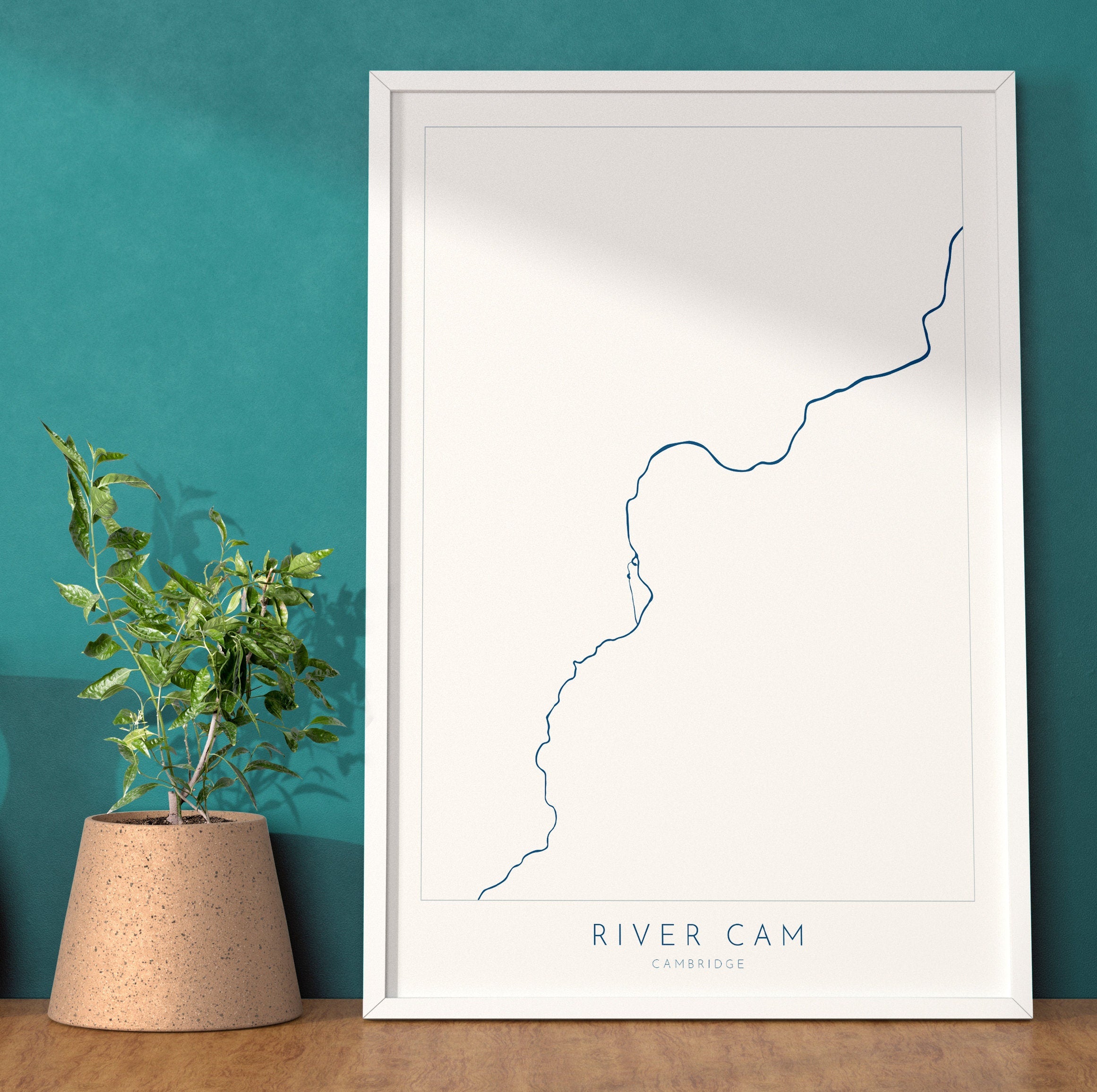 River Cam Art - Cambridge Map, River Cam Map, Cambridge Art Print, River Cam Art, Cambridge Travel Poster, Punting Cambridge