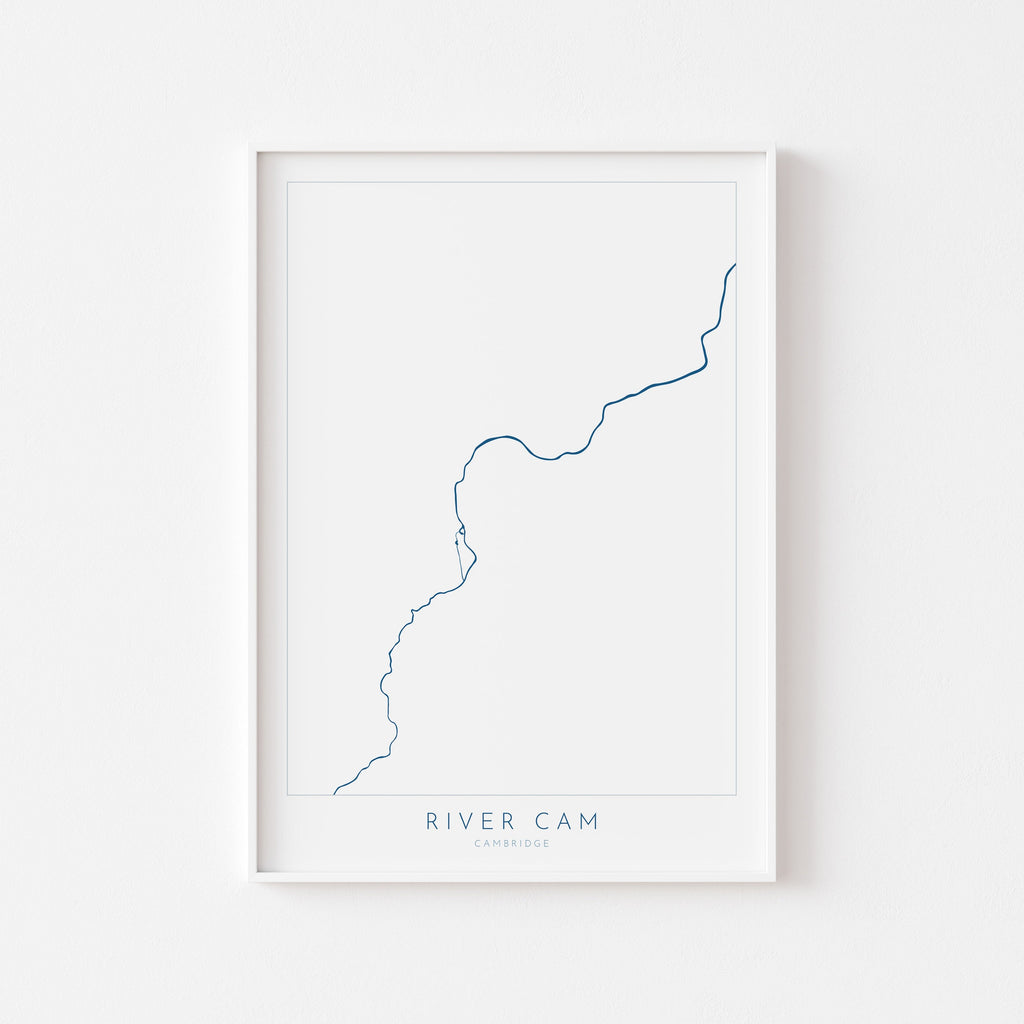 River Cam Art - Cambridge Map, River Cam Map, Cambridge Art Print, River Cam Art, Cambridge Travel Poster, Punting Cambridge