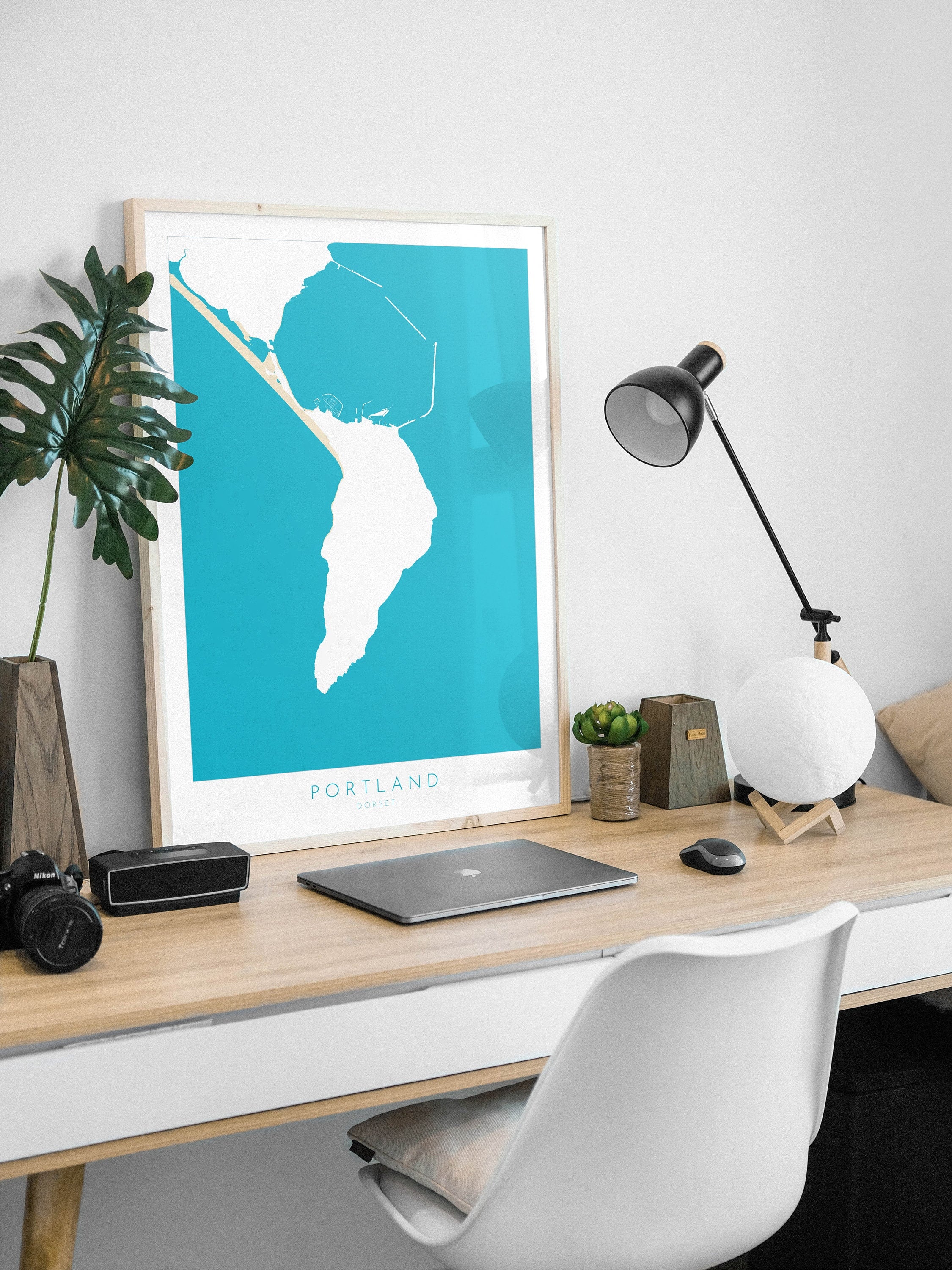 Isle of Portland Map - Dorset Art, Portland Dorset Print, Portland Harbour Map art, Portland UK, Jurassic Coast Map, Dorset Travel Poster