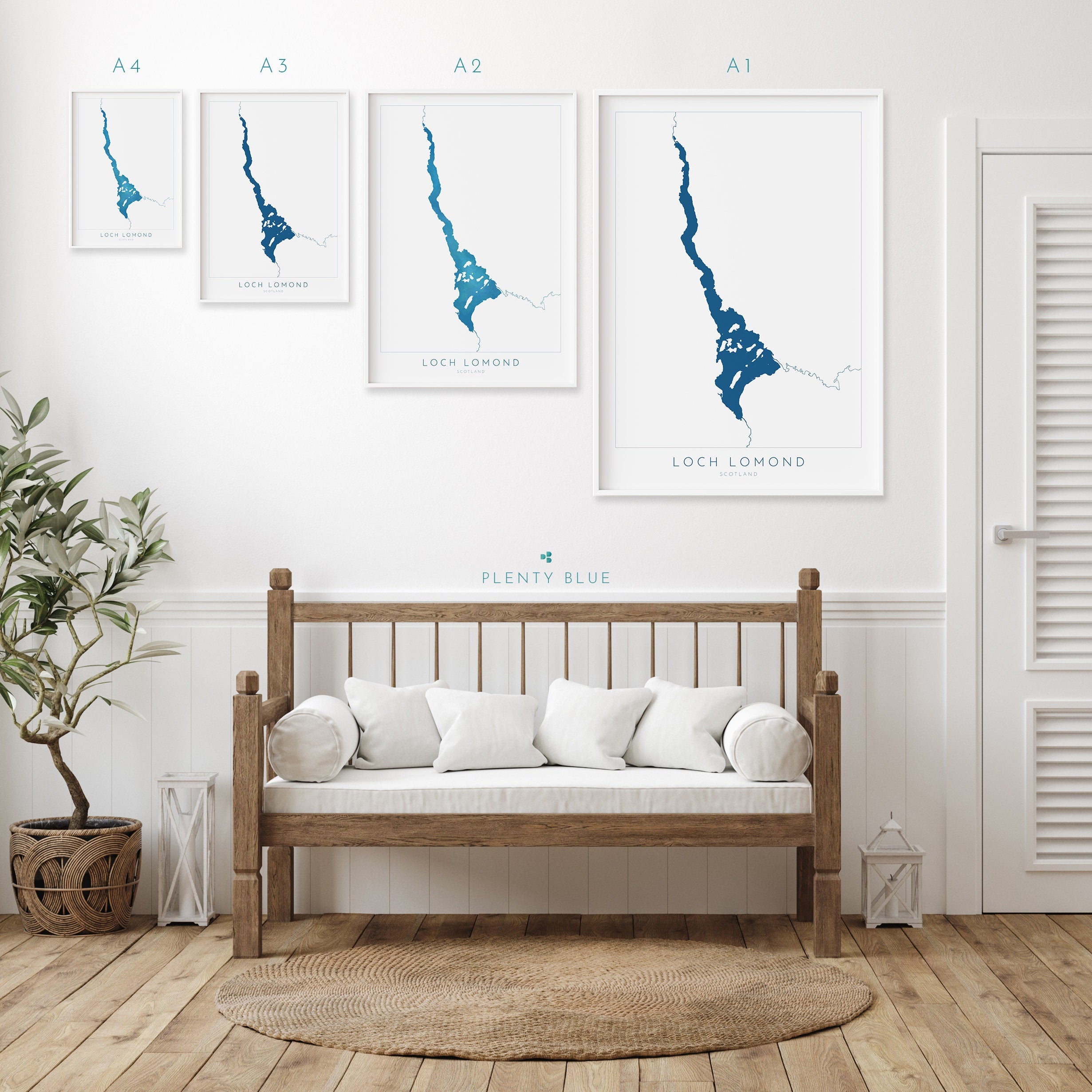 Loch Lomond Map Art, Loch Lomond Print, Loch Map, Scotland Loch, Travel Poster, Map Art, Scotland, The Trossachs National Park, Glasgow