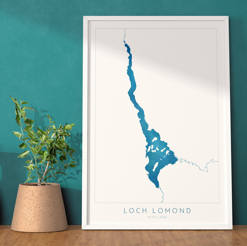 Loch Lomond Map Art, Loch Lomond Print, Loch Map, Scotland Loch, Travel Poster, Map Art, Scotland, The Trossachs National Park, Glasgow