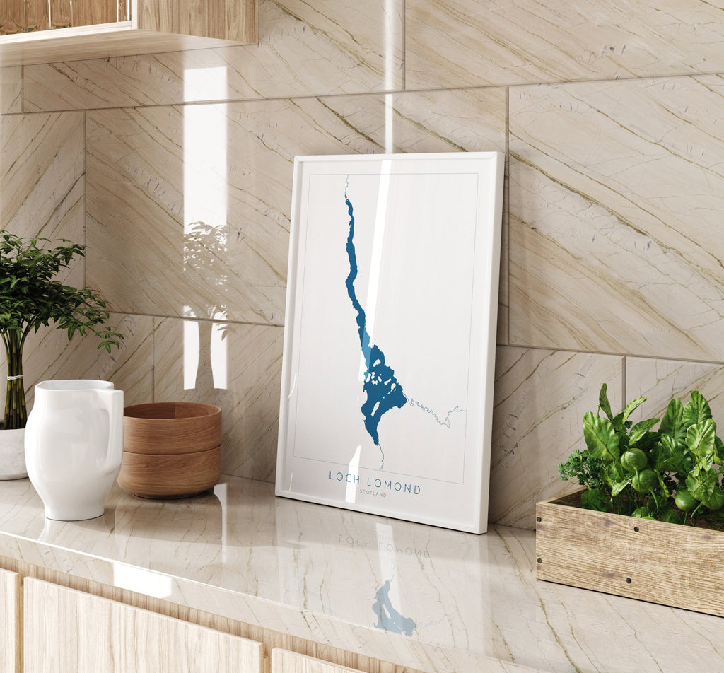 Loch Lomond Map Art, Loch Lomond Print, Loch Map, Scotland Loch, Travel Poster, Map Art, Scotland, The Trossachs National Park, Glasgow