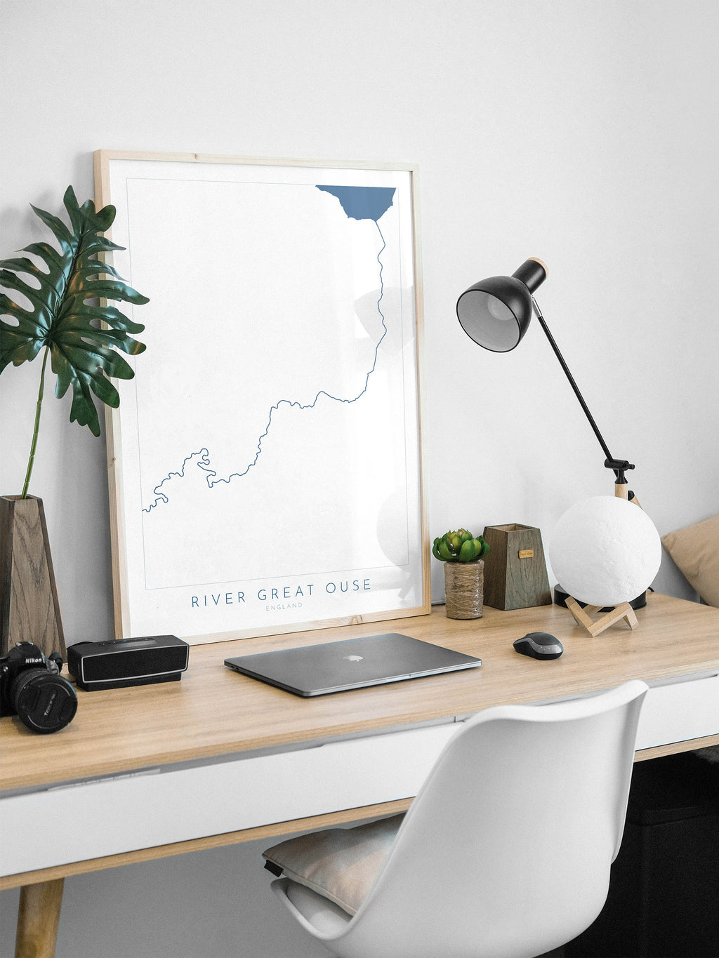 River Great Ouse Art - River Great Ouse Map, The Wash, Kings Lynn, River Art, Map Art, UK