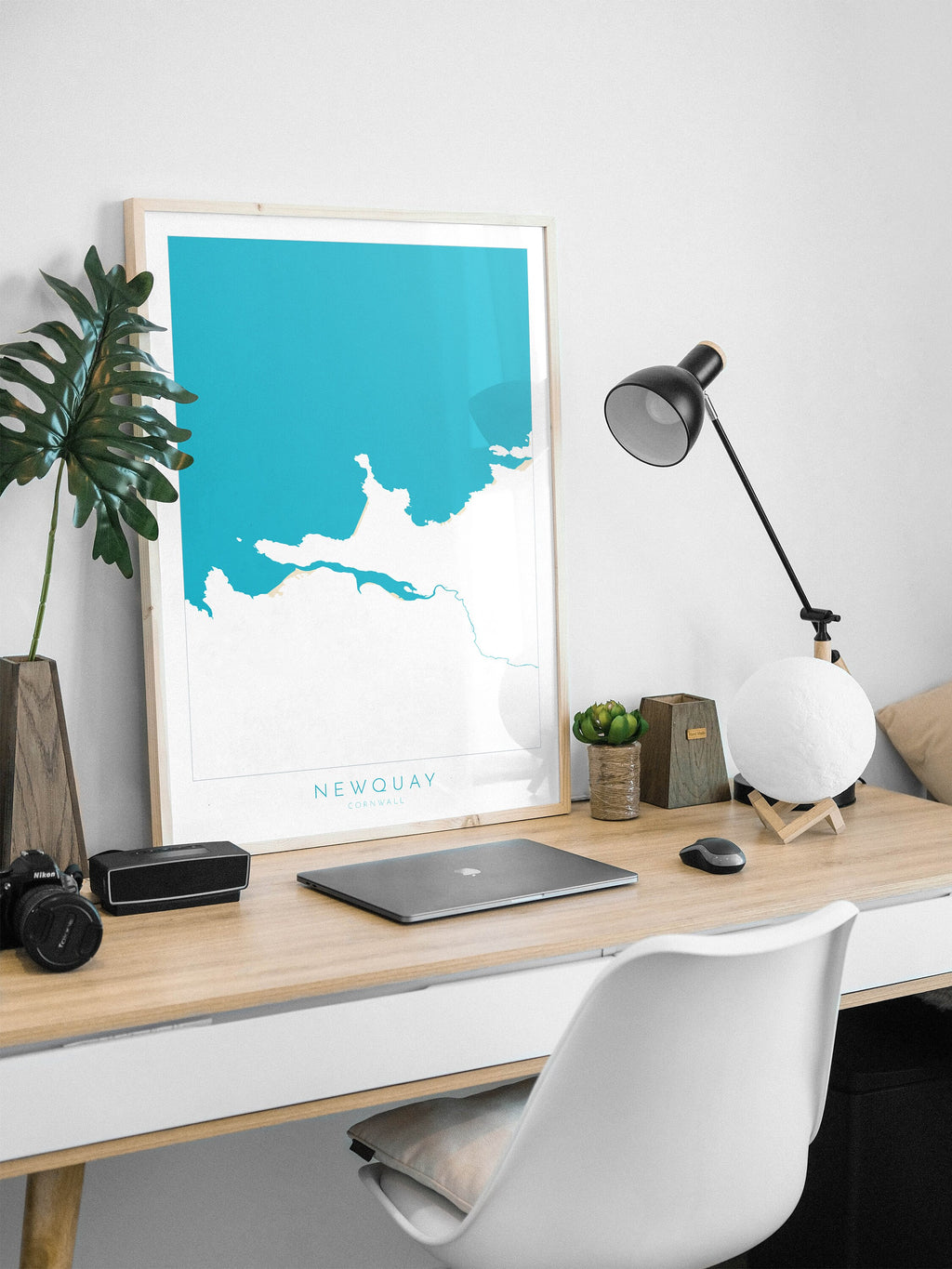 Newquay Map Art - Newquay Beach Print, Newquay Print, Cornwall Art, Cornwall Beach Art, Cornwall Coast Travel Poster, Southwest Coast Path