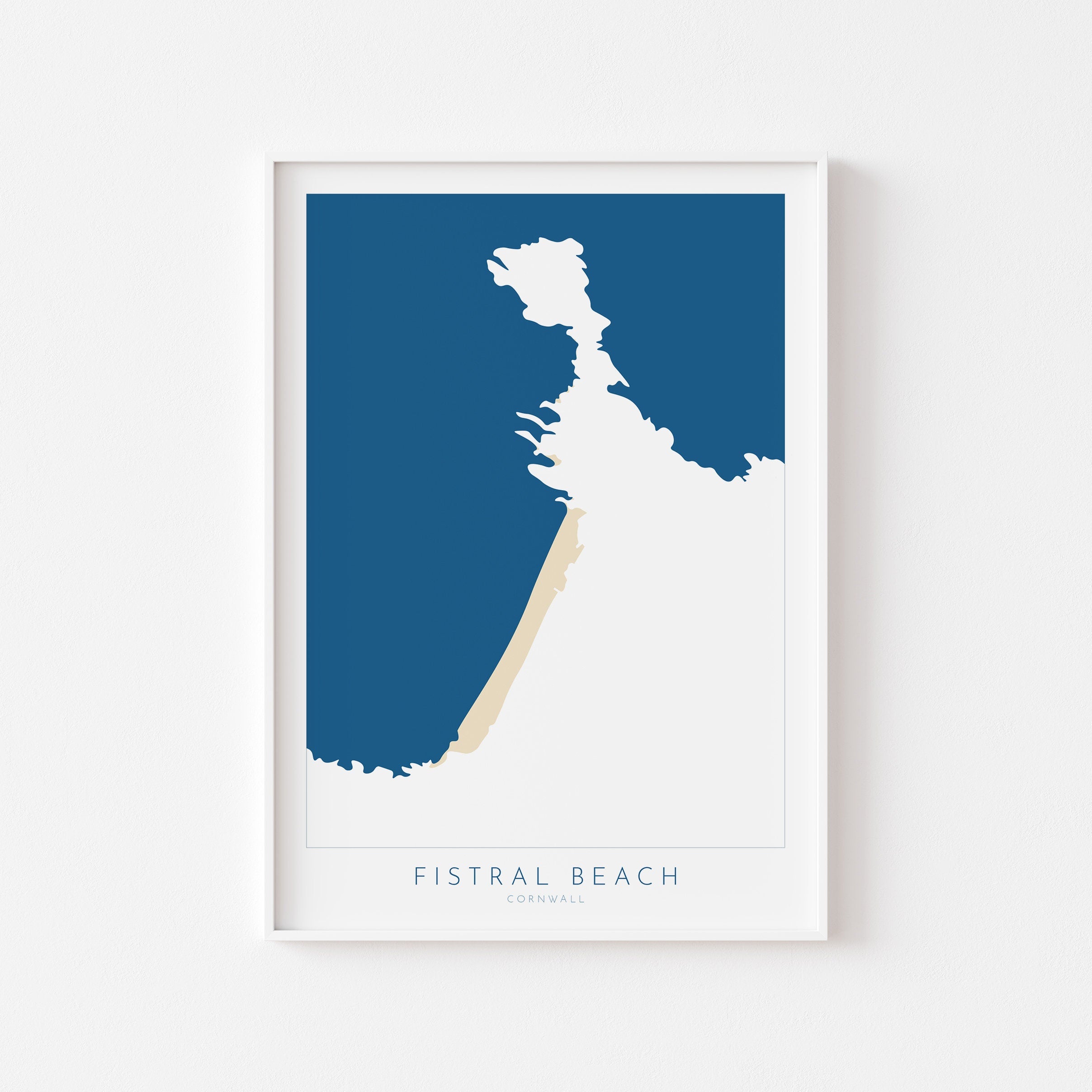 Fistral Beach Art - Newquay Beach Print, Newquay Map, Cornwall Art, Cornwall Beach Art, Cornwall Coast, Fistral Beach Map