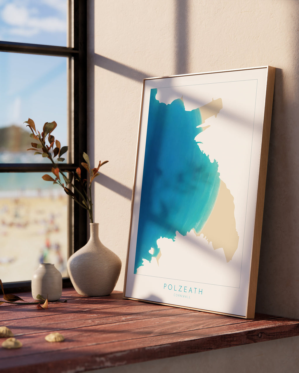 Polzeath Print - Cornwall Map, Polzeath Beach Poster, Camel Estuary Art, Padstow Print, North Cornwall, Cornish Coast