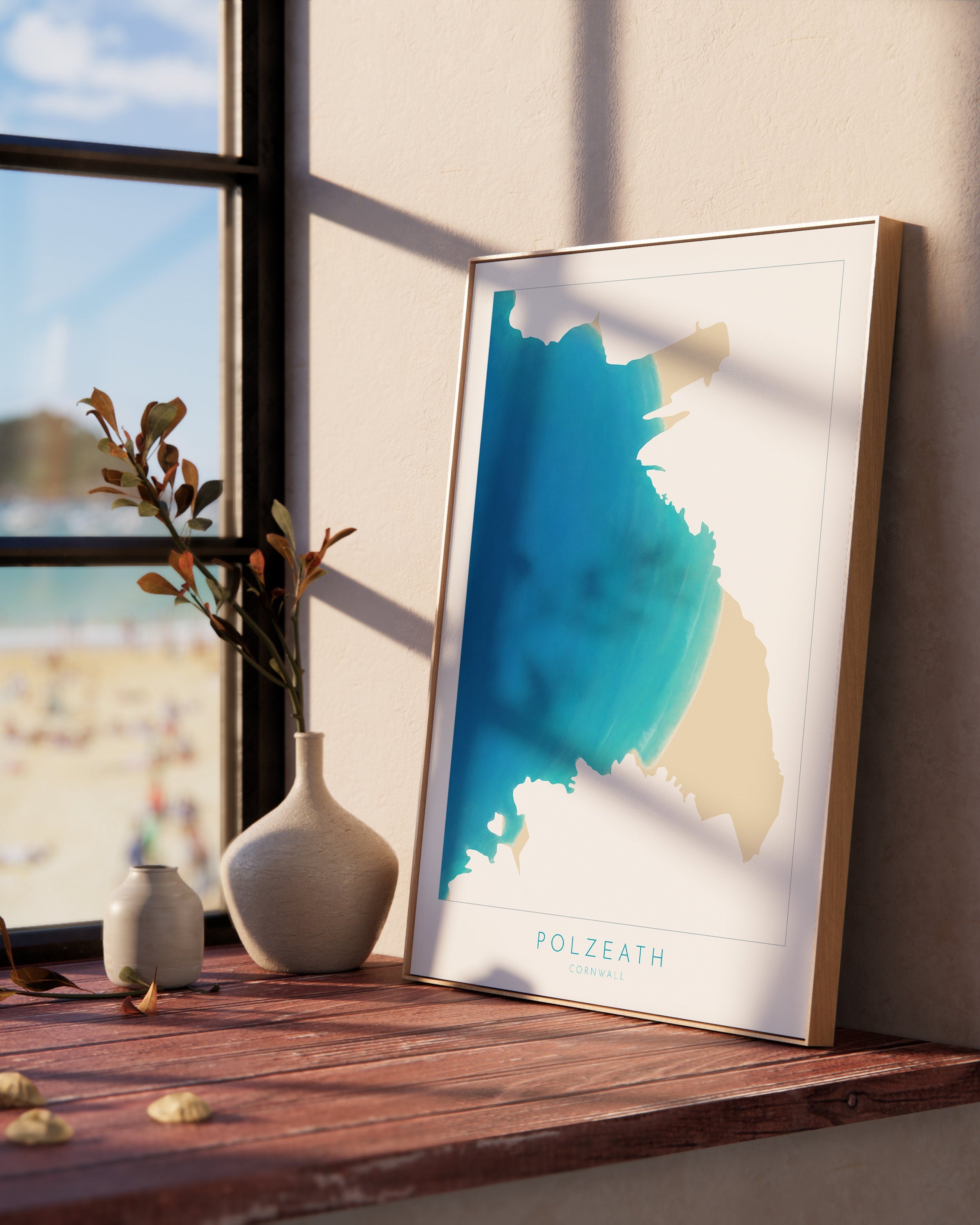Polzeath Print - Cornwall Map, Polzeath Beach Poster, Camel Estuary Art, Padstow Print, North Cornwall, Cornish Coast