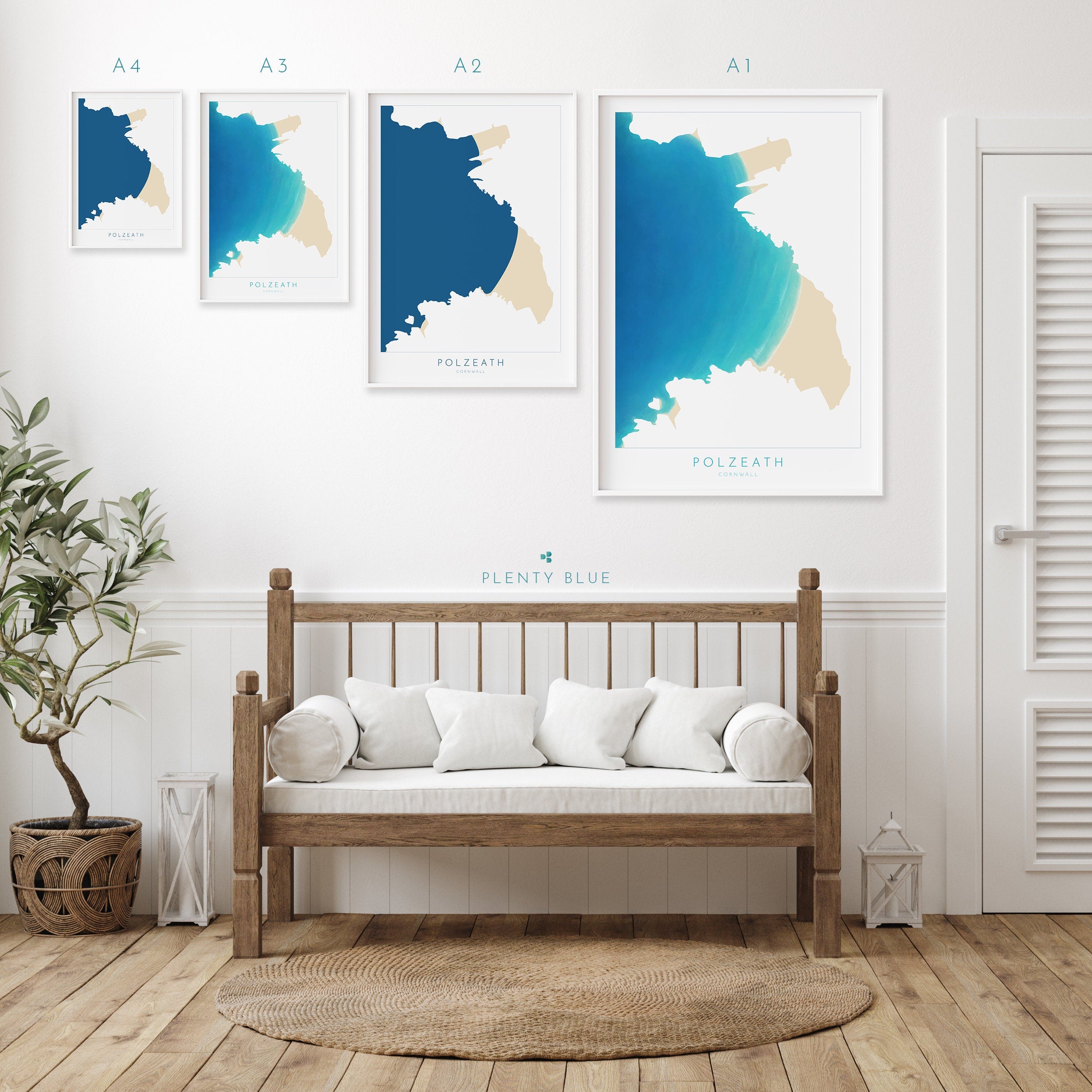 Polzeath Print - Cornwall Map, Polzeath Beach Poster, Camel Estuary Art, Padstow Print, North Cornwall, Cornish Coast