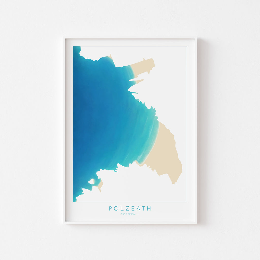 Polzeath Print - Cornwall Map, Polzeath Beach Poster, Camel Estuary Art, Padstow Print, North Cornwall, Cornish Coast