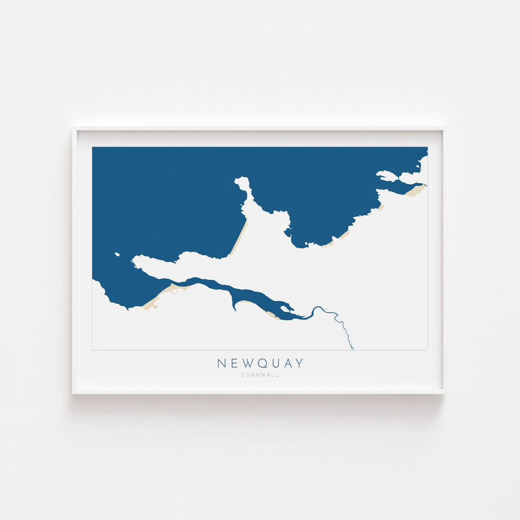 Newquay Art - Newquay Map, The Gannel Map Art, Cornwall Art, Newquay Print, Beach Art, Fistral Beach Poster, Lusty Glaze Cornwall