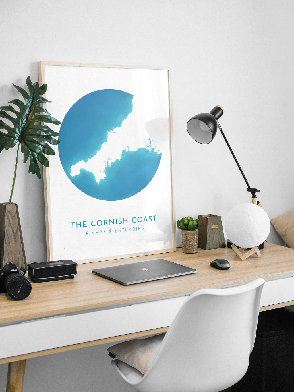 Cornwall Map - Cornish Coastline Art, Cornwall Art, Cornwall Rivers, Cornwall Coast, River Tamar, River Fal, Camel Estuary