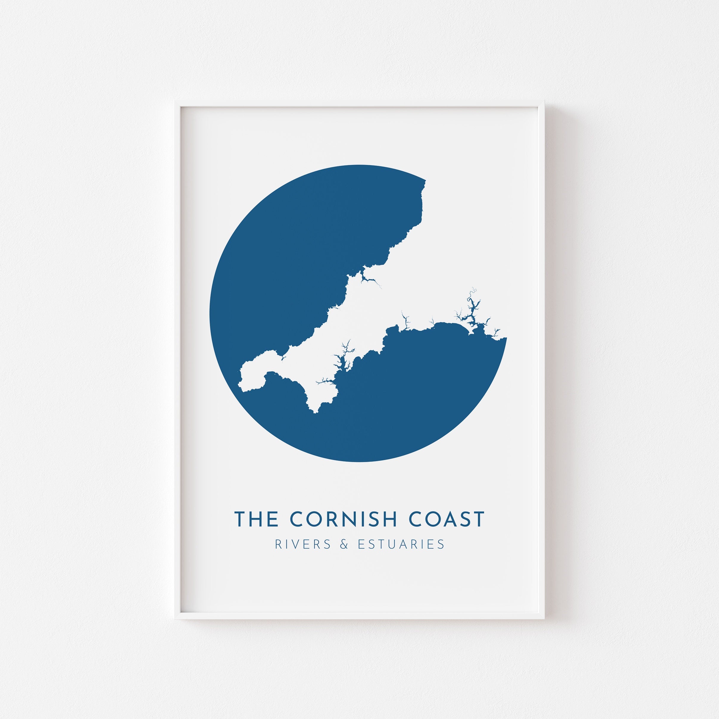 Cornwall Map - Cornish Coastline Art, Cornwall Art, Cornwall Rivers, Cornwall Coast, River Tamar, River Fal, Camel Estuary