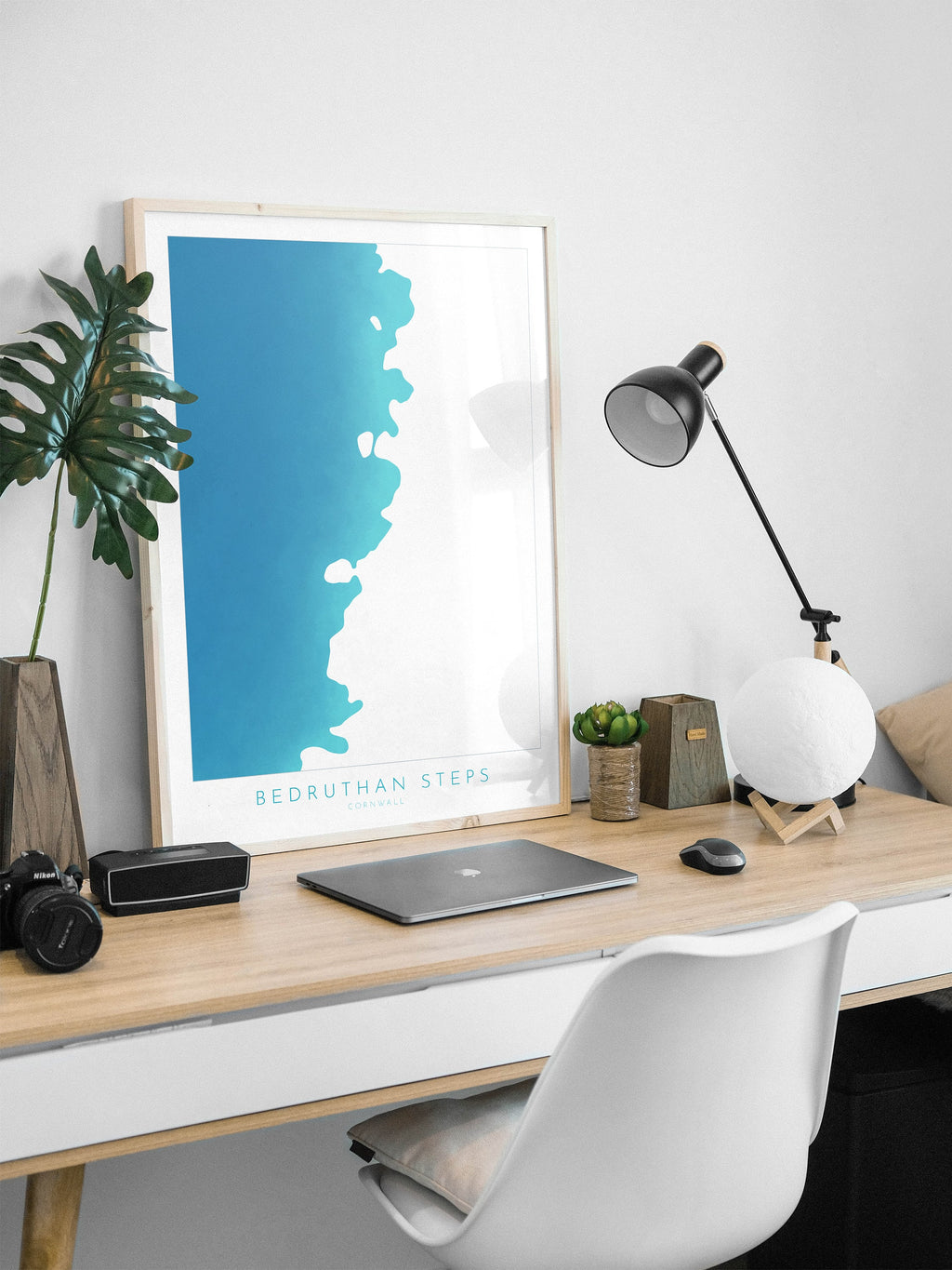 Bedruthan Steps Map Art - Cornwall Map Art, Bedruthan Beach Map, Cornwall Coast Map, Cornwall Beach Print, Mawgan Porth Art