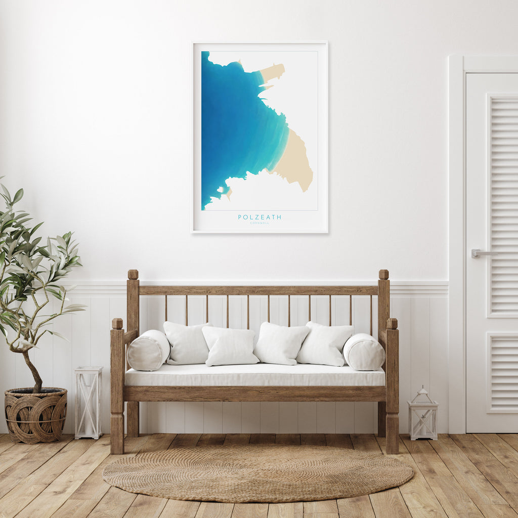 Polzeath Print - Cornwall Map, Polzeath Beach Poster, Camel Estuary Art, Padstow Print, North Cornwall, Cornish Coast