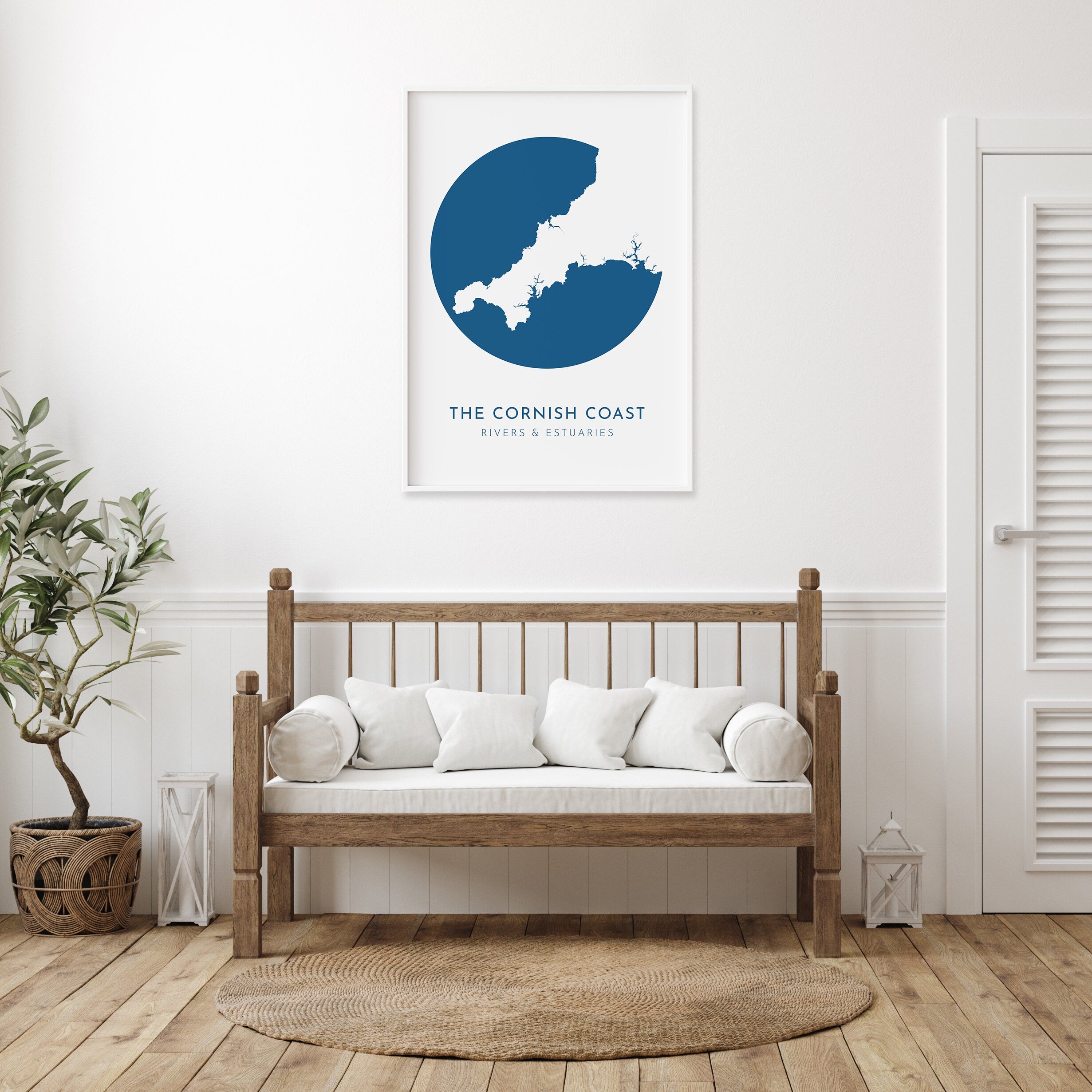 Cornwall Map - Cornish Coastline Art, Cornwall Art, Cornwall Rivers, Cornwall Coast, River Tamar, River Fal, Camel Estuary