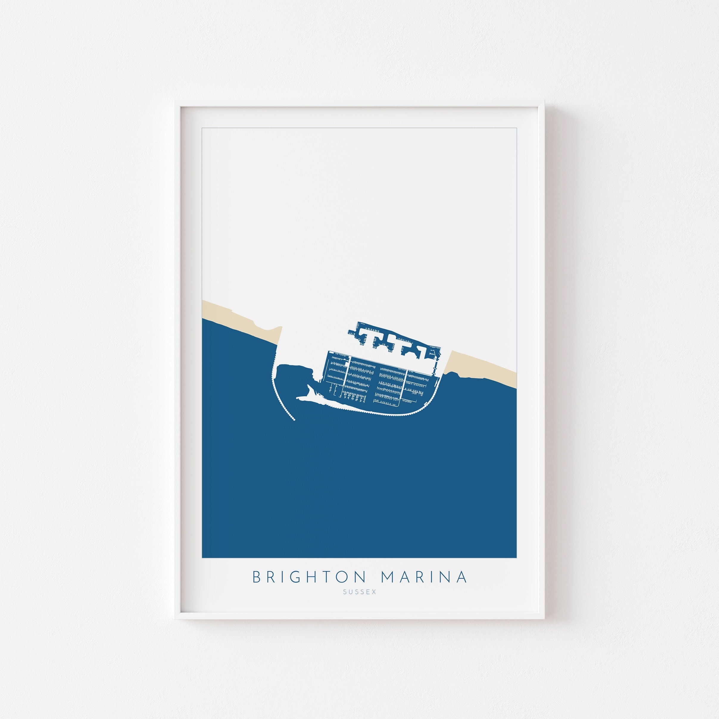 Brighton Marina Art - Brighton Art, Brighton Map, Beach art, Sussex Coast, Sussex Map, Travel Print, Sussex Art