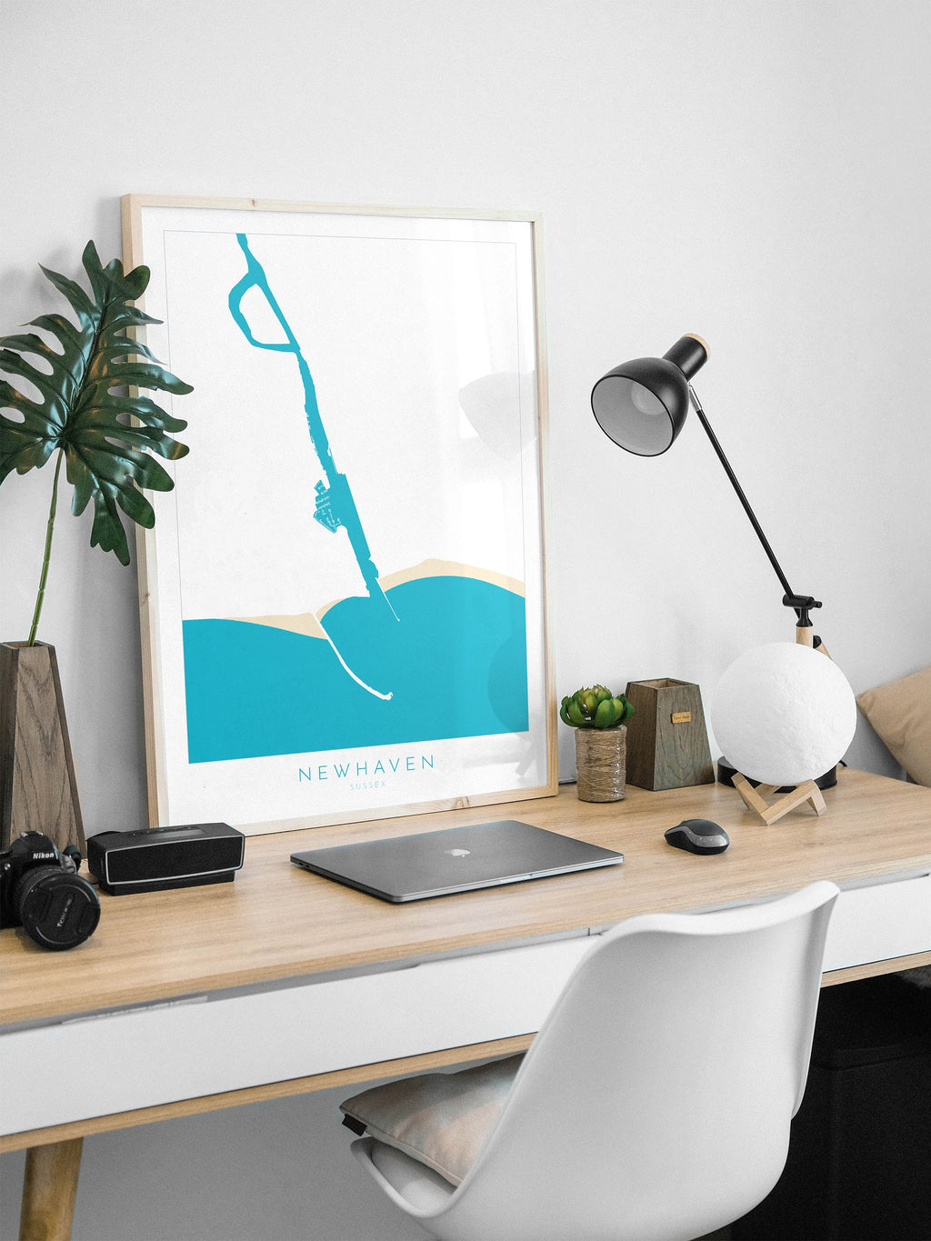 Newhaven Map Art - Newhaven Sussex Art, River Ouse Map, Newhaven Beach, Newhaven Harbour, Sussex Coast, Sussex Map, Travel Print, Sussex Art