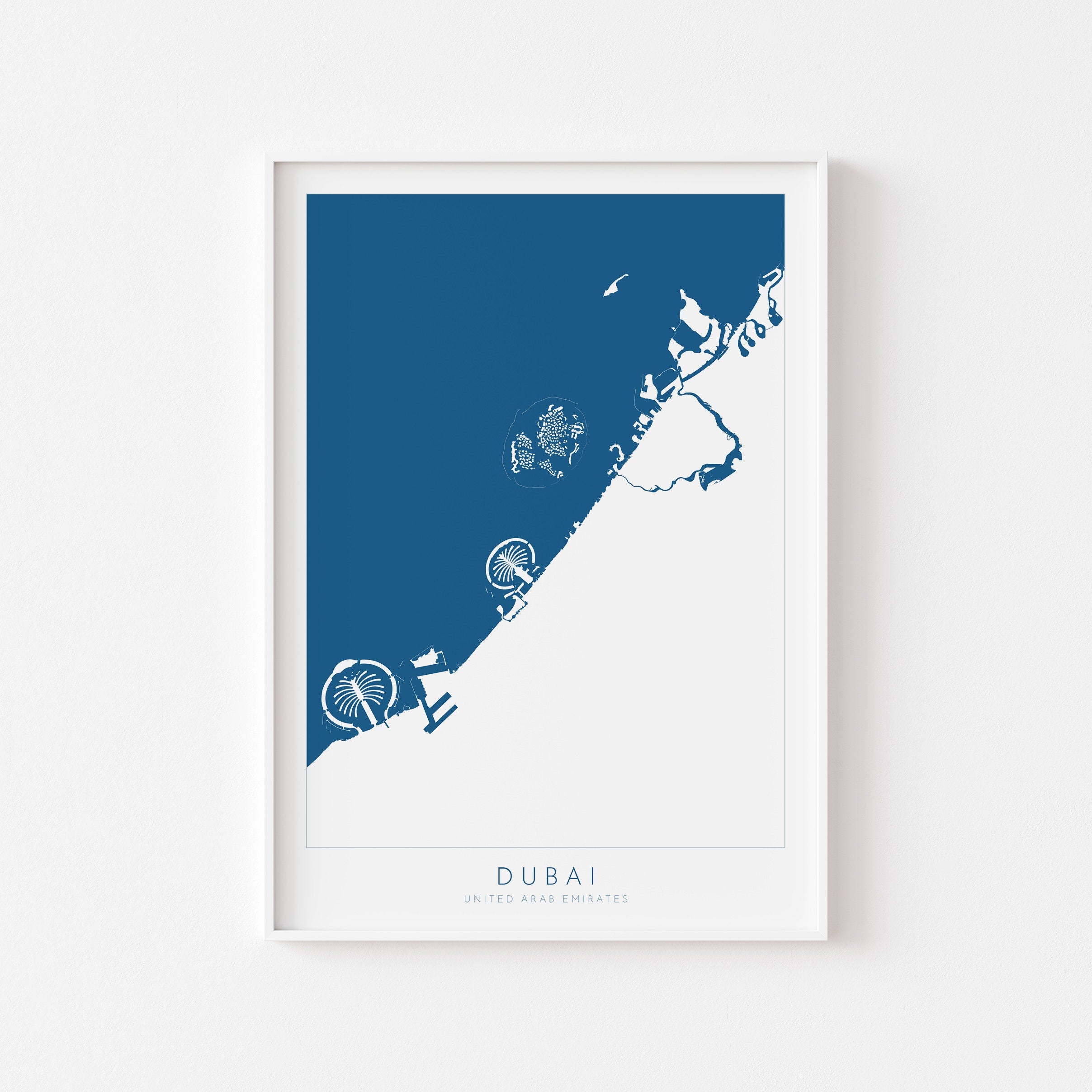 Dubai Map Art - Dubai Map, Dubai Art, UAE Art, Dubai Poster, The Palm Map, The World Islands Map, United Arab Emirates Map, Travel Poster