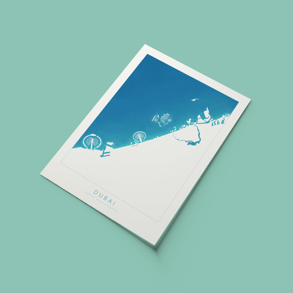 Dubai Map Art - Dubai Map, Dubai Art, UAE Art, Dubai Poster, The Palm Map, The World Islands Map, United Arab Emirates Map, Travel Poster