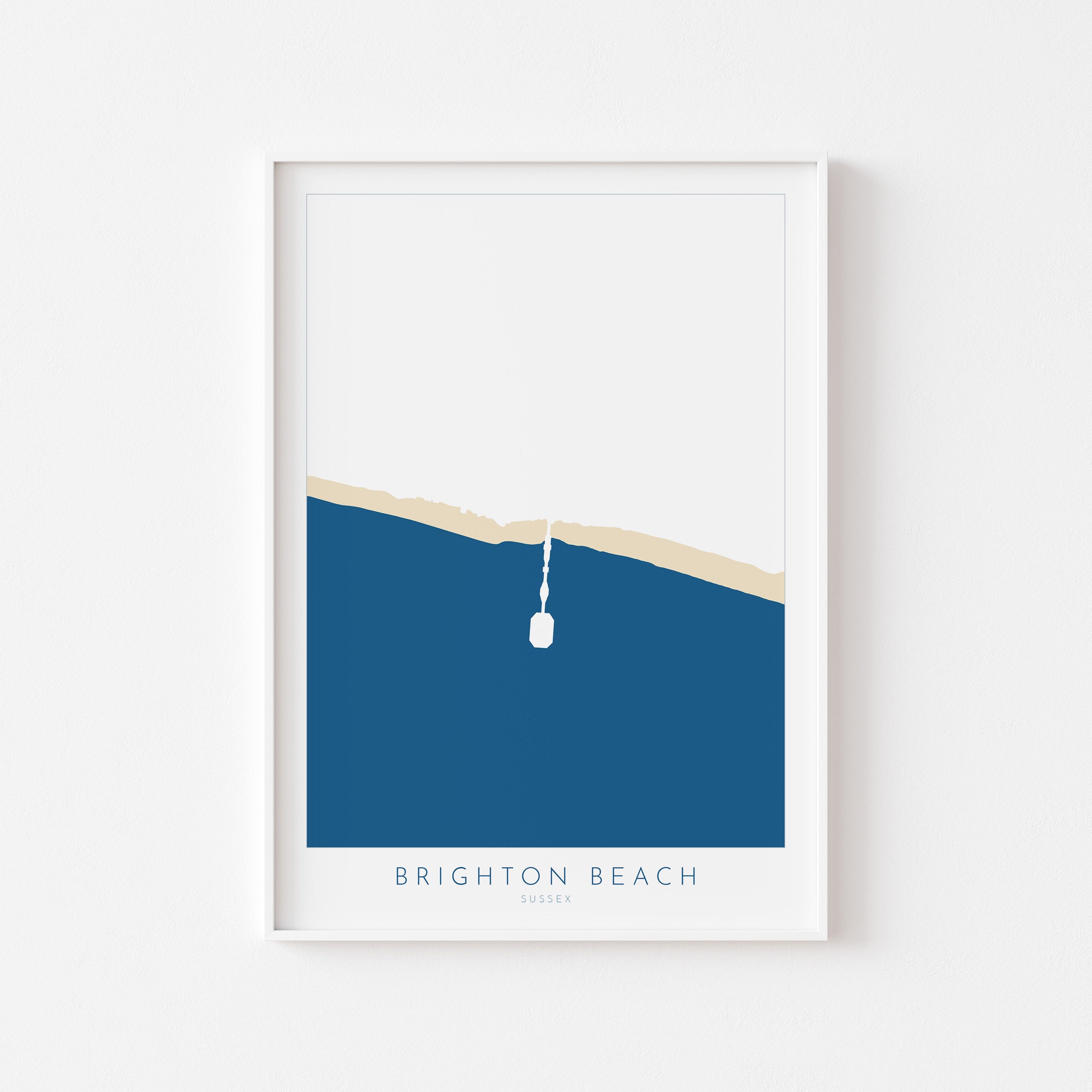 Brighton Beach Art - Brighton Pier Art, Brighton Map, Beach art, Sussex Coast, Sussex Map, Travel Print, Sussex Art
