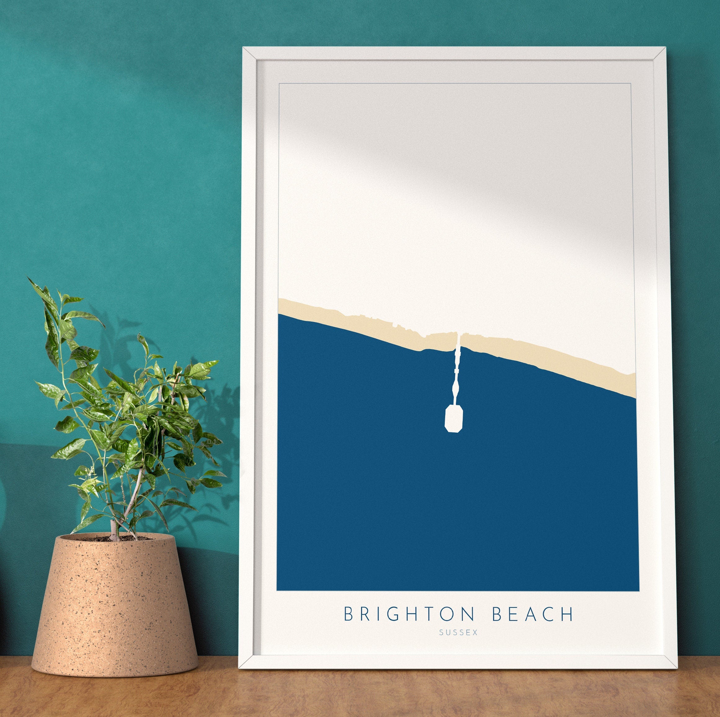 Brighton Beach Art - Brighton Pier Art, Brighton Map, Beach art, Sussex Coast, Sussex Map, Travel Print, Sussex Art