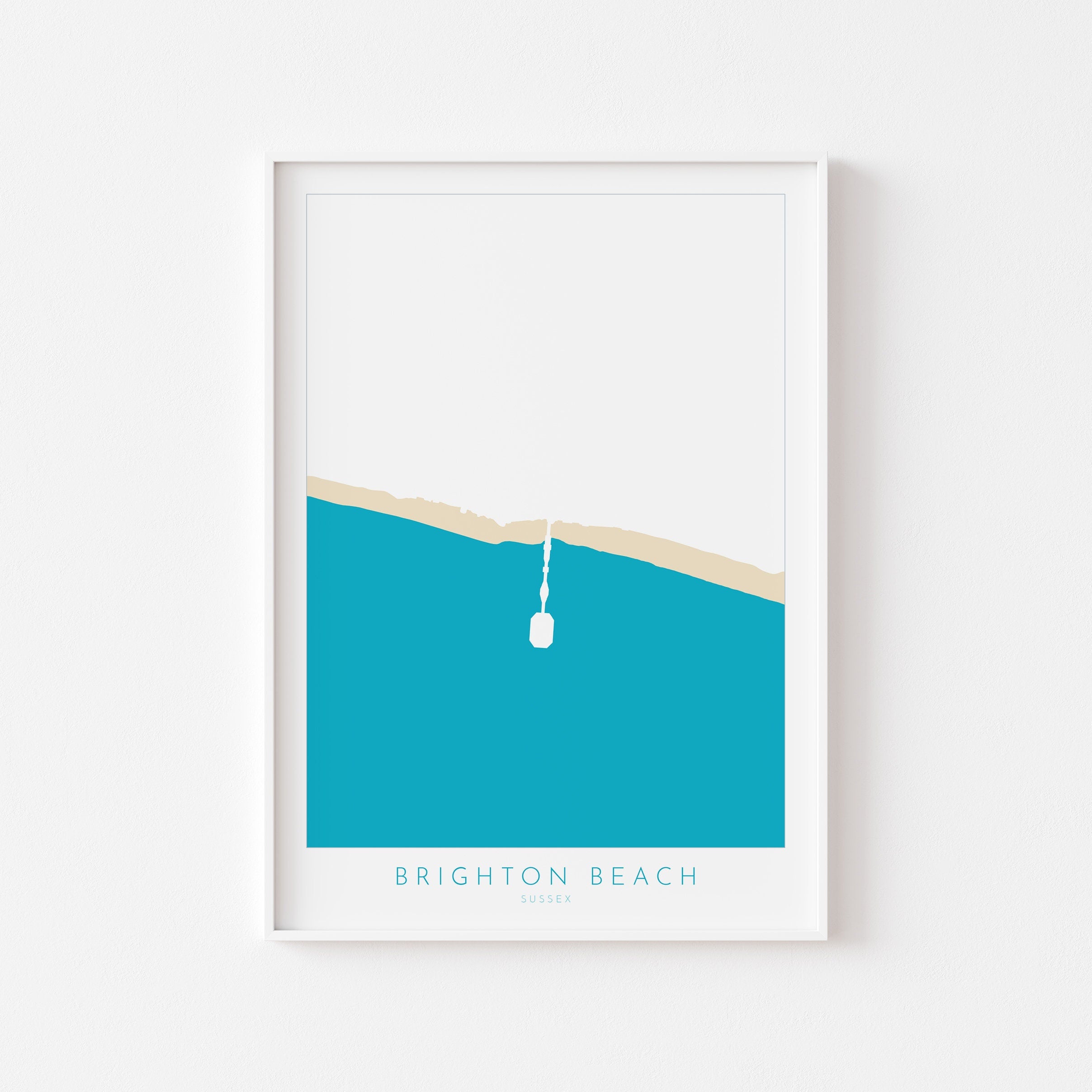 Brighton Beach Art - Brighton Pier Art, Brighton Map, Beach art, Sussex Coast, Sussex Map, Travel Print, Sussex Art