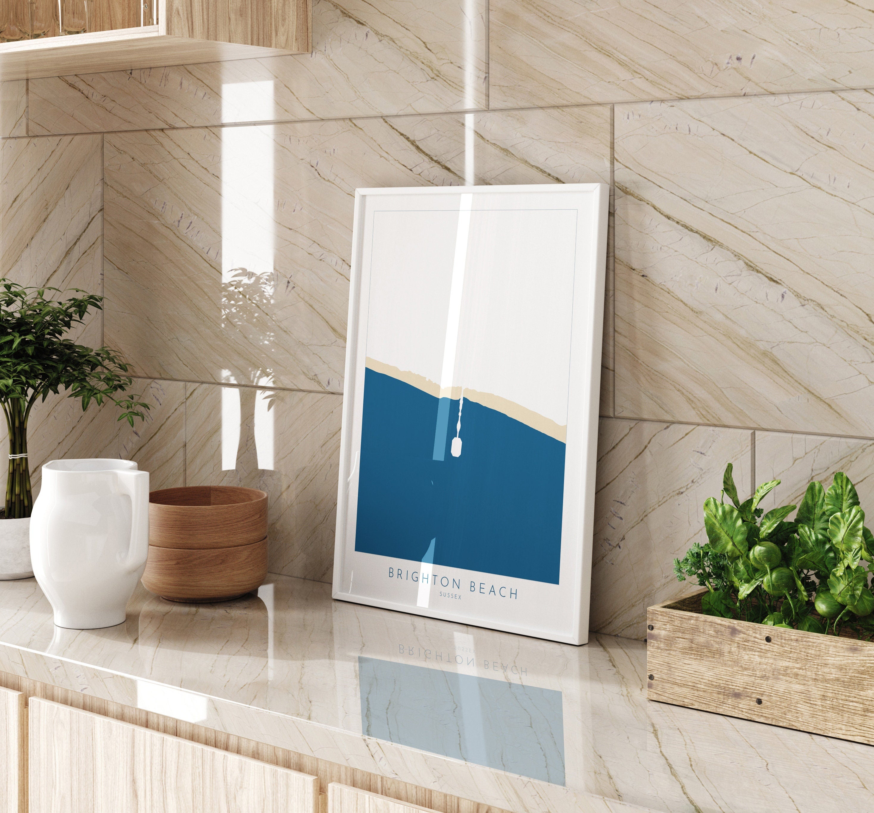 Brighton Beach Art - Brighton Pier Art, Brighton Map, Beach art, Sussex Coast, Sussex Map, Travel Print, Sussex Art