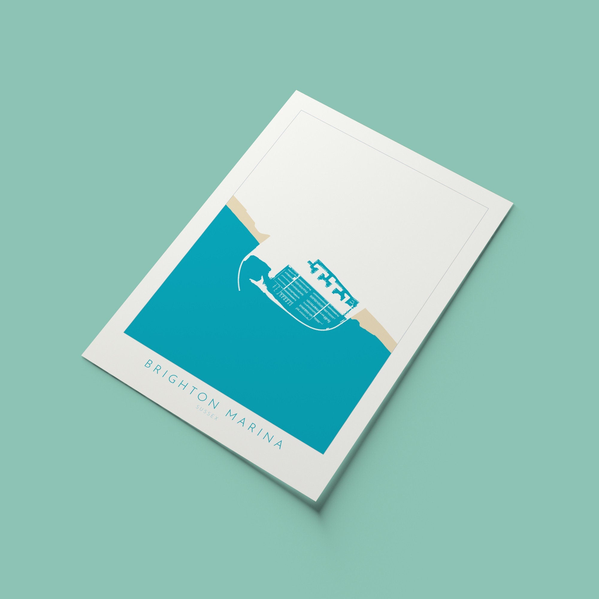 Brighton Marina Art - Brighton Art, Brighton Map, Beach art, Sussex Coast, Sussex Map, Travel Print, Sussex Art