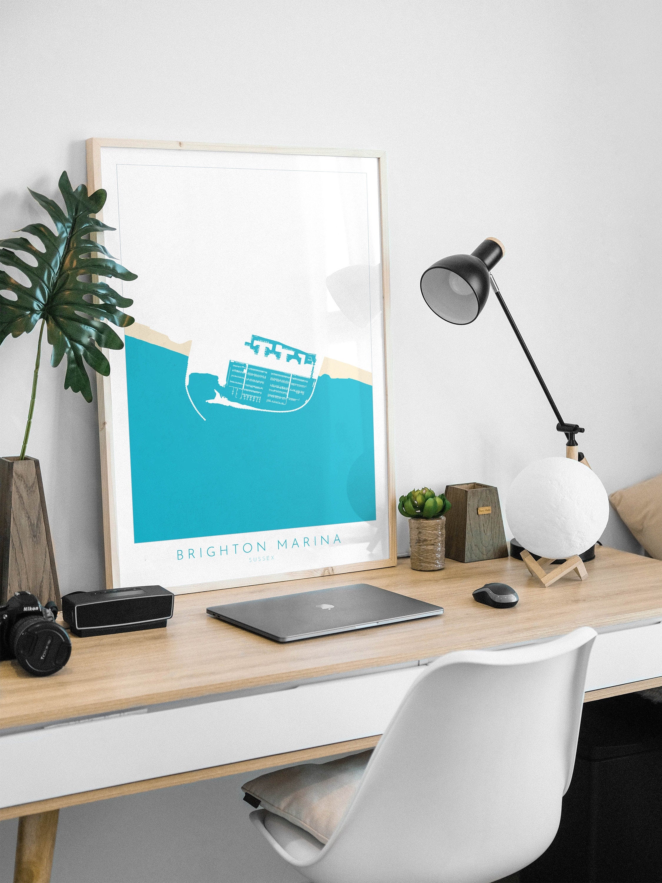 Brighton Marina Art - Brighton Art, Brighton Map, Beach art, Sussex Coast, Sussex Map, Travel Print, Sussex Art