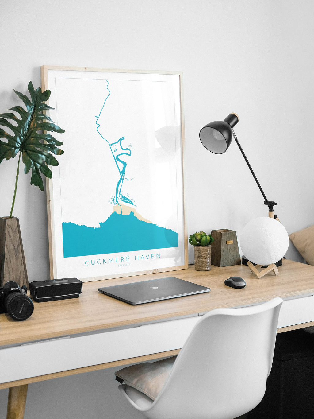 Cuckmere Haven Art - Cuckmere Haven Map, Cuckmere River Map, Seven Sisters, Sussex Coast, Sussex Map, Seaford Map, Travel Print, Sussex Art