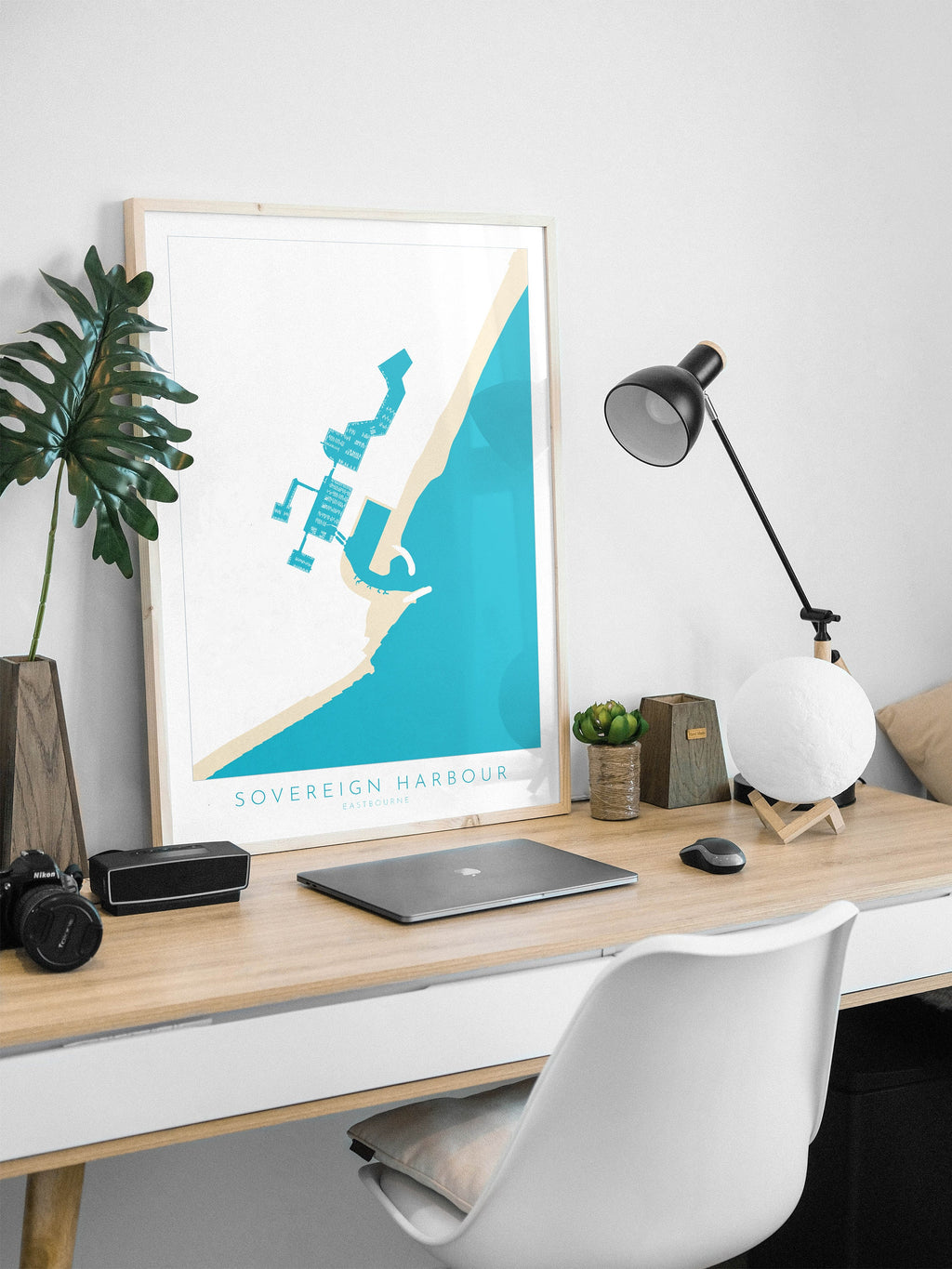 Sovereign Harbour Map Art - Eastbourne Map, Eastbourne Art, Eastbourne Pier, Sussex Coast, Sussex Map, Travel Print, Sussex Art