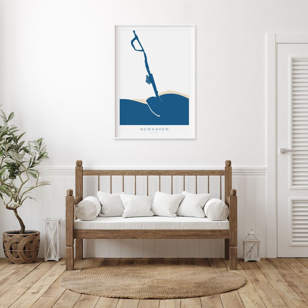 Newhaven Map Art - Newhaven Sussex Art, River Ouse Map, Newhaven Beach, Newhaven Harbour, Sussex Coast, Sussex Map, Travel Print, Sussex Art