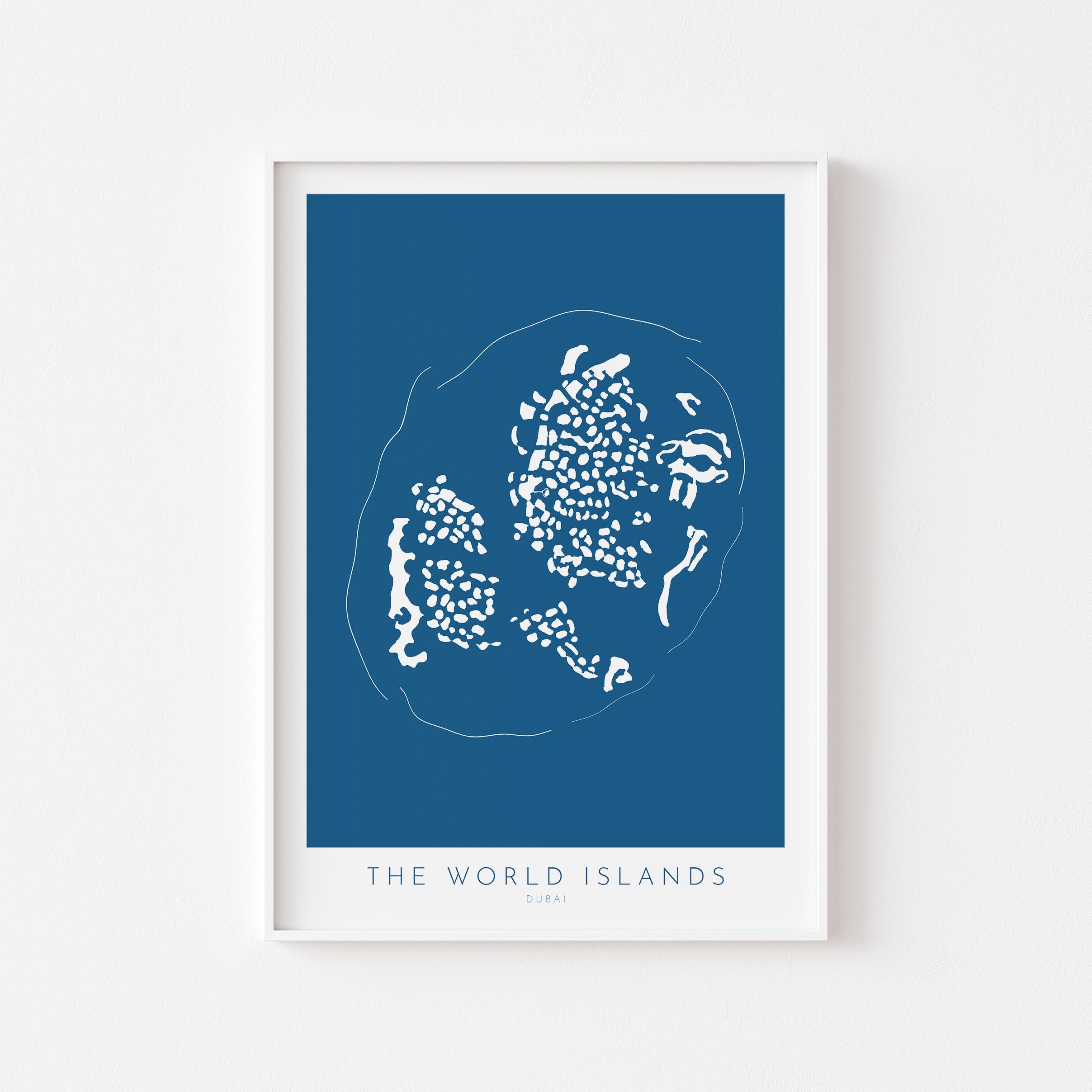 Dubai World Islands Map - Dubai Map, Dubai Art, The World Dubai, Dubai Poster, The World Islands, UAE, Travel Poster