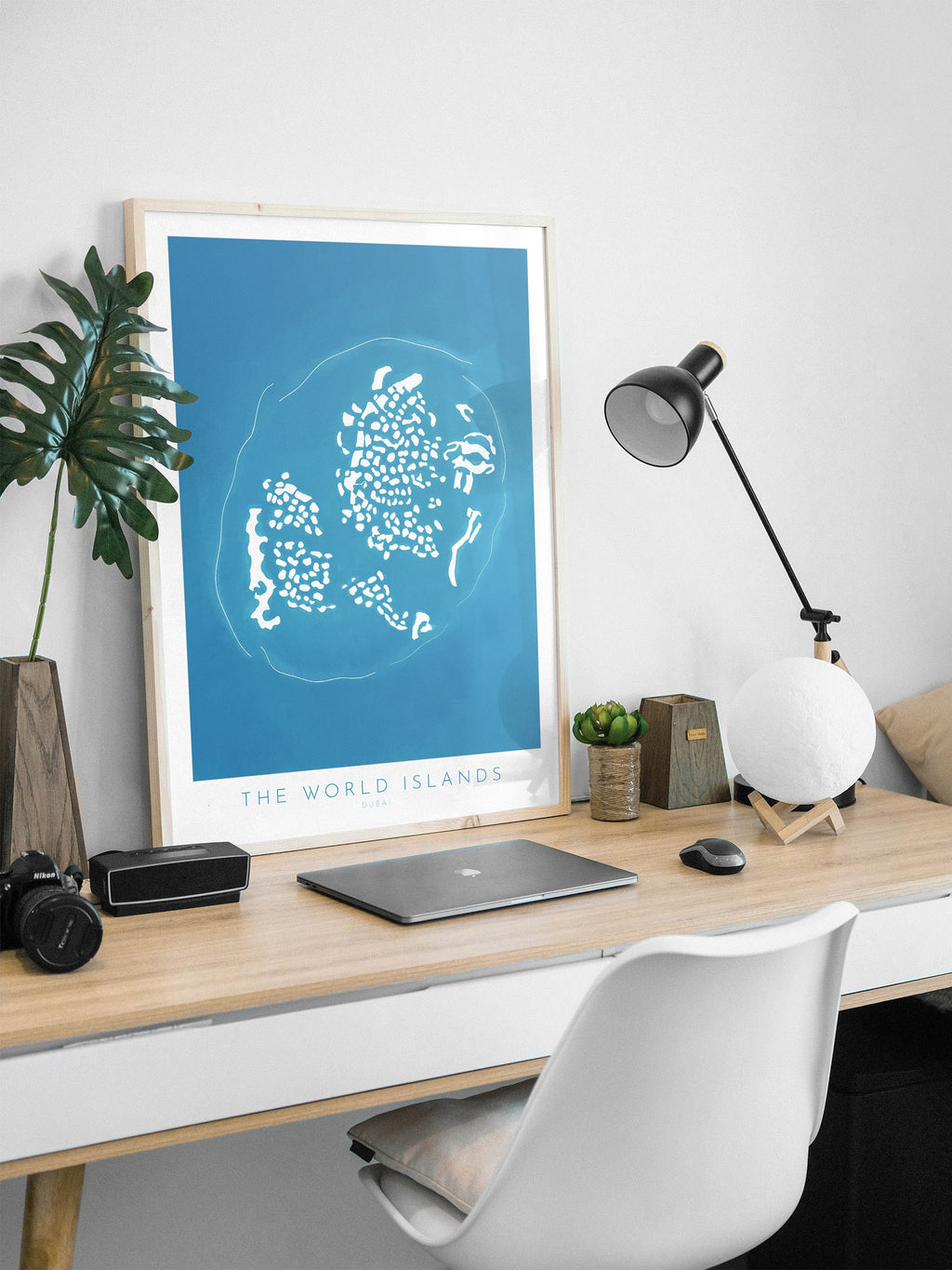 Dubai World Islands Map - Dubai Map, Dubai Art, The World Dubai, Dubai Poster, The World Islands, UAE, Travel Poster