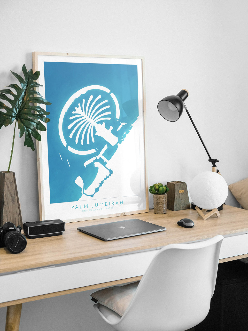 The Palm Dubai Art - Palm Jumeirah Map, Dubai Map, Dubai Art, Dubai Poster, UAE, United Arab Emirates, Travel Poster