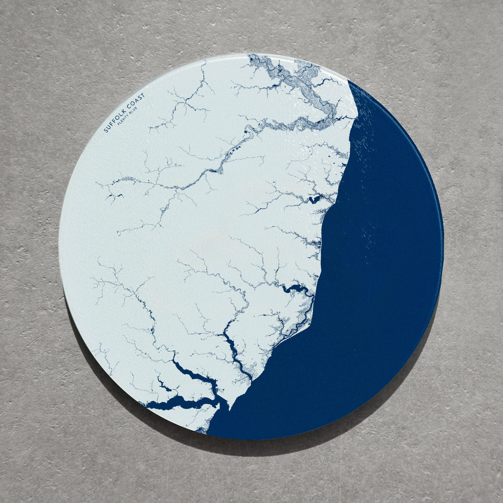 Suffolk Coast Chopping Board - Suffolk Map Worktop Saver, Suffolk Gift, Woodbridge Map, Aldeburgh Map Art, Ipswich Map, Southwold Map