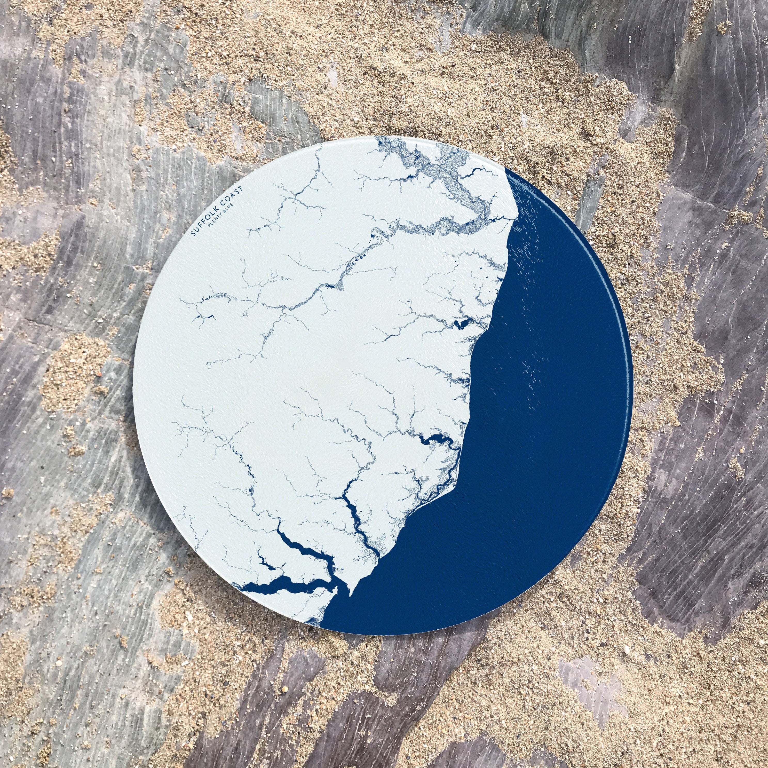 Suffolk Coast Chopping Board - Suffolk Map Worktop Saver, Suffolk Gift, Woodbridge Map, Aldeburgh Map Art, Ipswich Map, Southwold Map