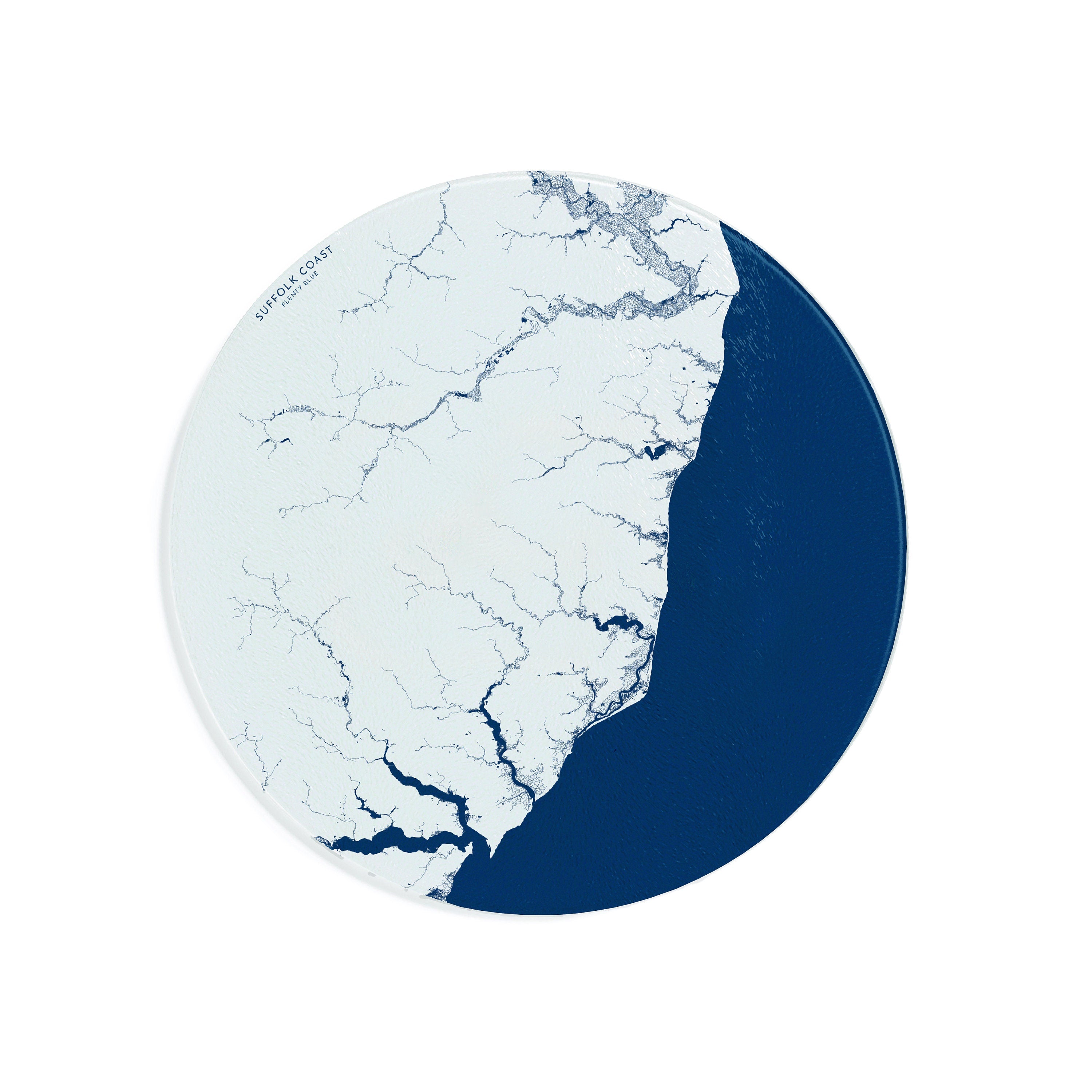Suffolk Coast Chopping Board - Suffolk Map Worktop Saver, Suffolk Gift, Woodbridge Map, Aldeburgh Map Art, Ipswich Map, Southwold Map