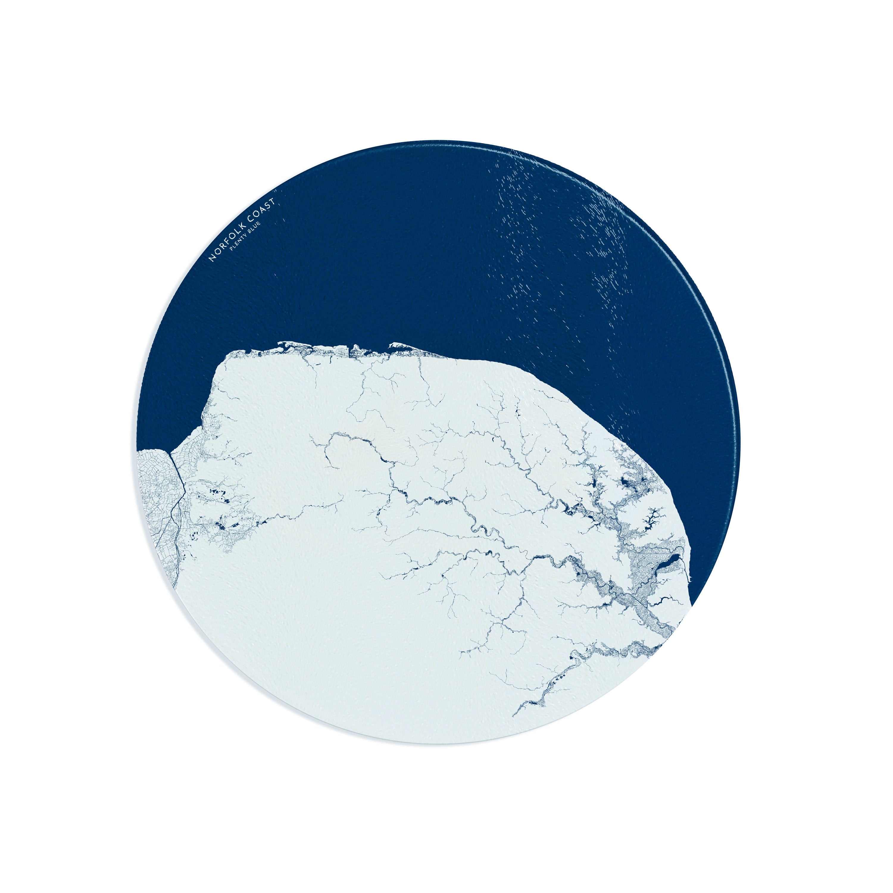 Norfolk Coast Chopping Board - Norfolk Map, Norfolk Gift, Blakeney Map, Great Yarmouth Art, Norwich Map, Well-next-the-sea Worktop Saver