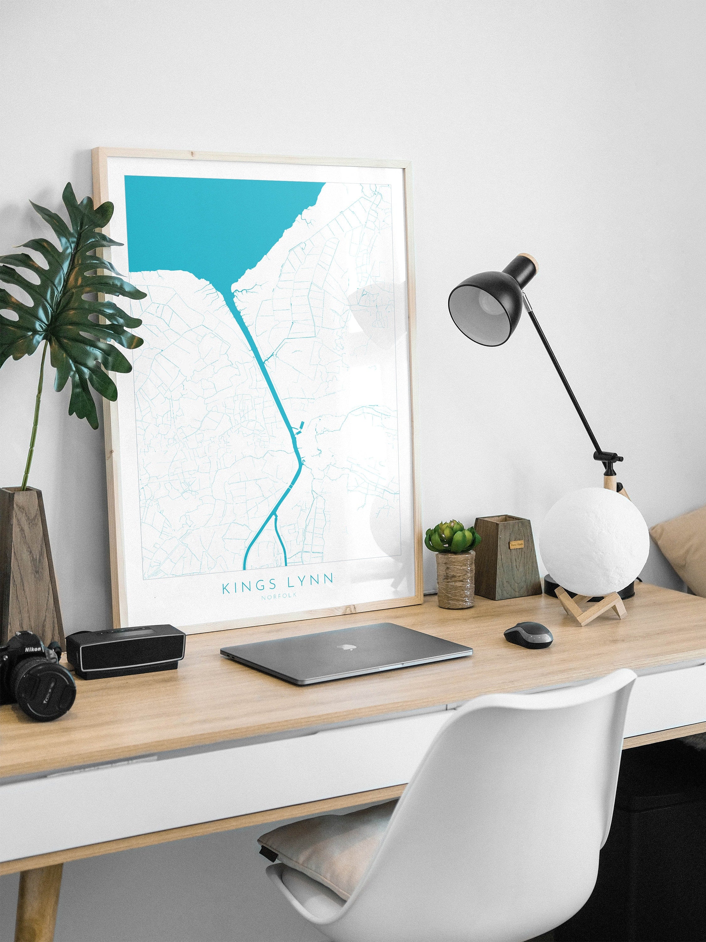 Kings Lynn Map Art - River Great Ouse Map, Norfolk Map, Kings Lynn Poster, Kings Lynn Travel Print, Norfolk Art