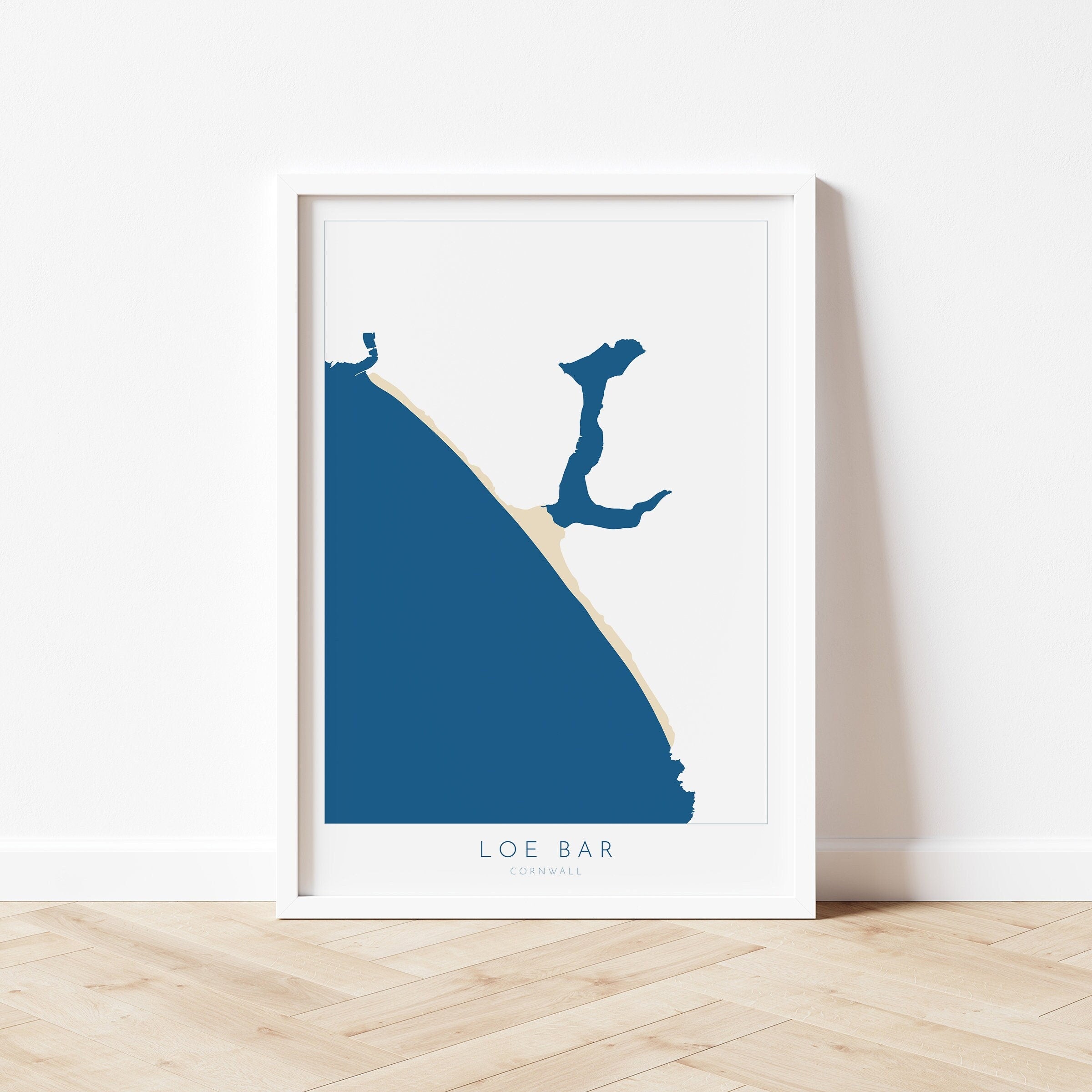 Loe Bar Print - Cornwall Map, Porthleven Beach, Loe Bar, Cornwall Travel Print, Porthleven, Cornwall Beach Art, Cornish Coast Print