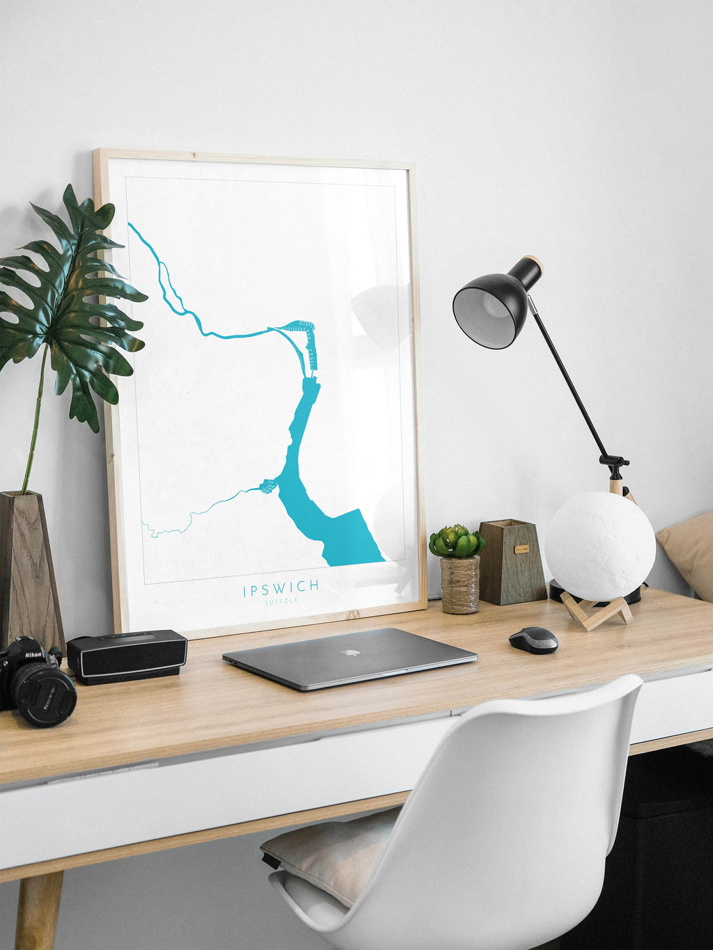 Ipswich Map - Ipswich Suffolk Art, Suffolk Map, Ipswich UK, UK Cities Map, River Orwell Map, Suffolk Art, Nautical Art, Neptune Marina