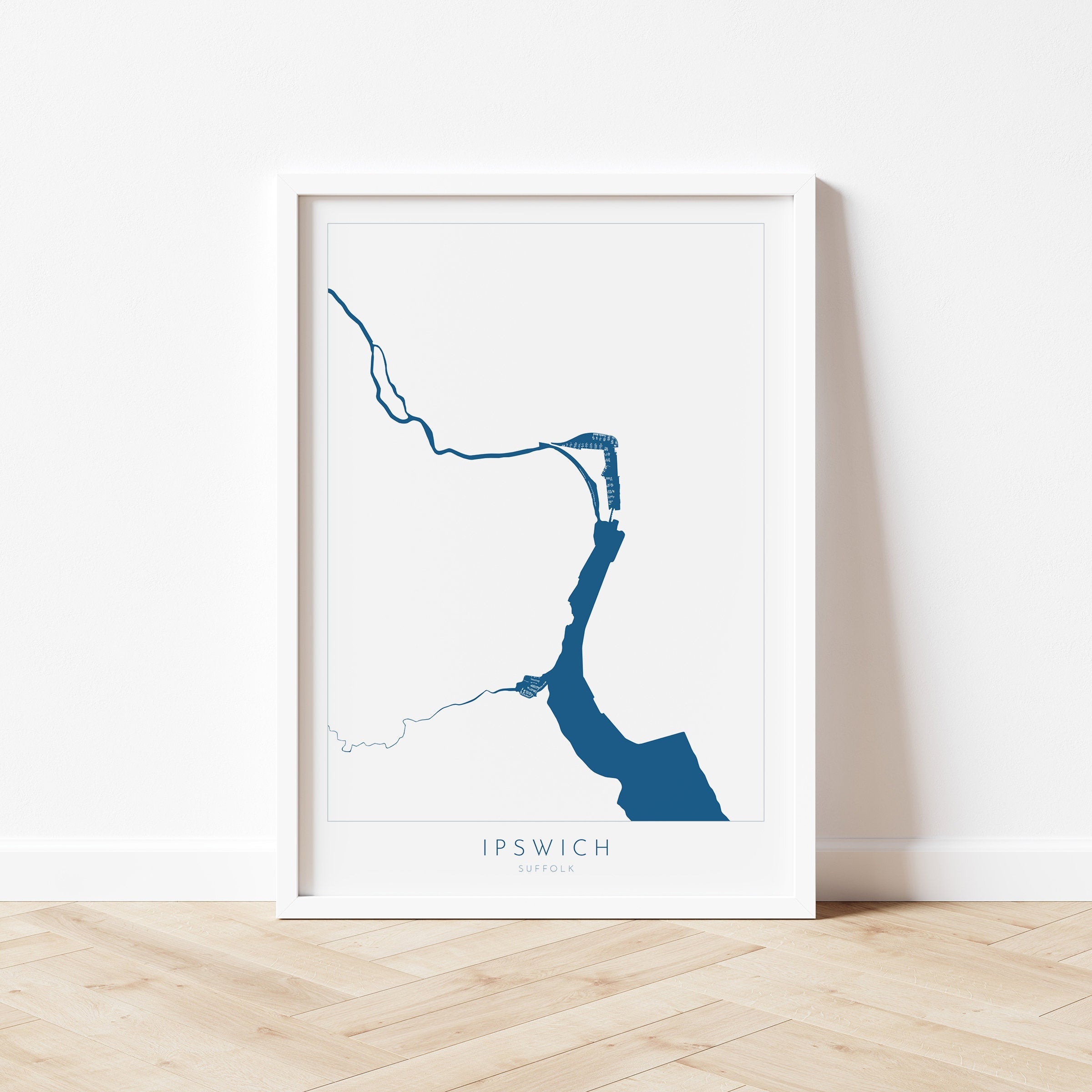 Ipswich Map - Ipswich Suffolk Art, Suffolk Map, Ipswich UK, UK Cities Map, River Orwell Map, Suffolk Art, Nautical Art, Neptune Marina