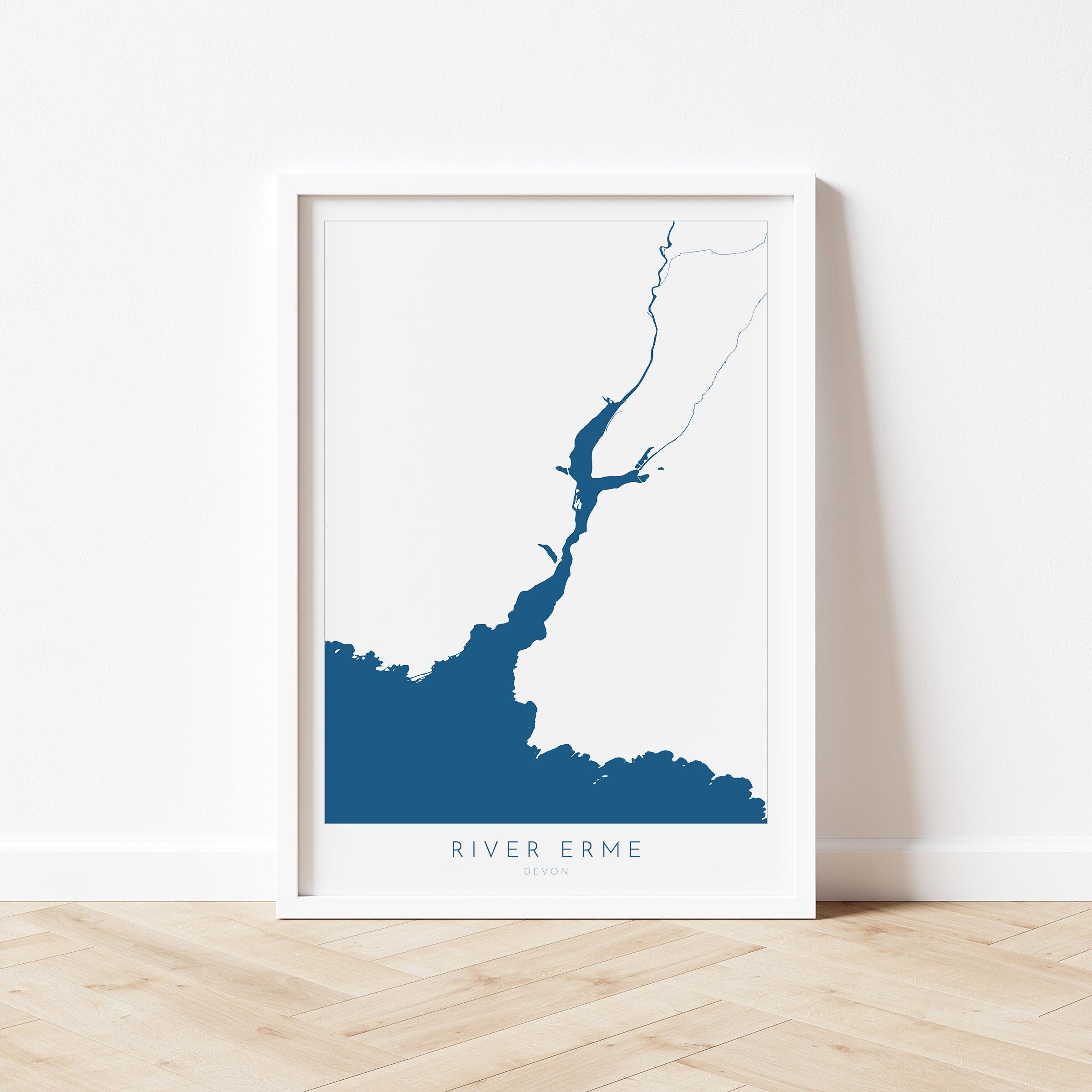 River Erme Print - Mothecombe Art, Devon Map, Mothecombe Beach Poster, Devon Coast Print, South Devon, Nautical Home Decor