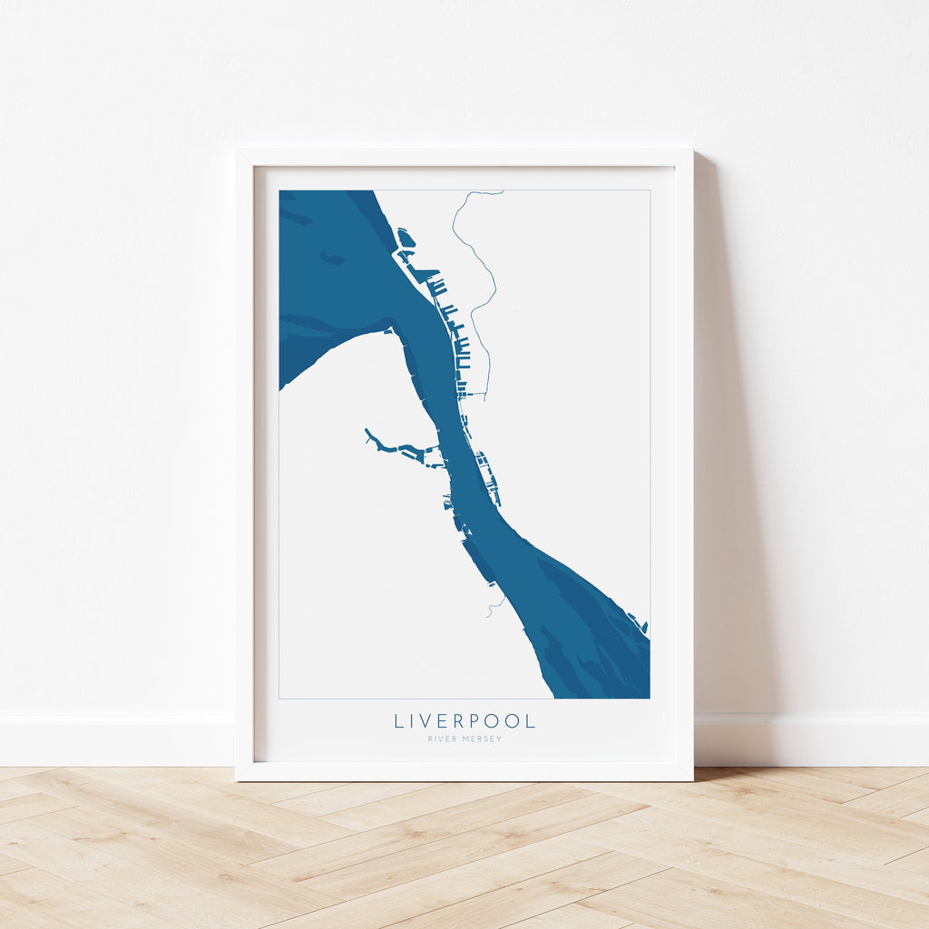 Liverpool Map Art - Liverpool Map, The River Mersey Map, Liverpool UK Art Print, Liverpool Docks, UK Rivers, UK City Map