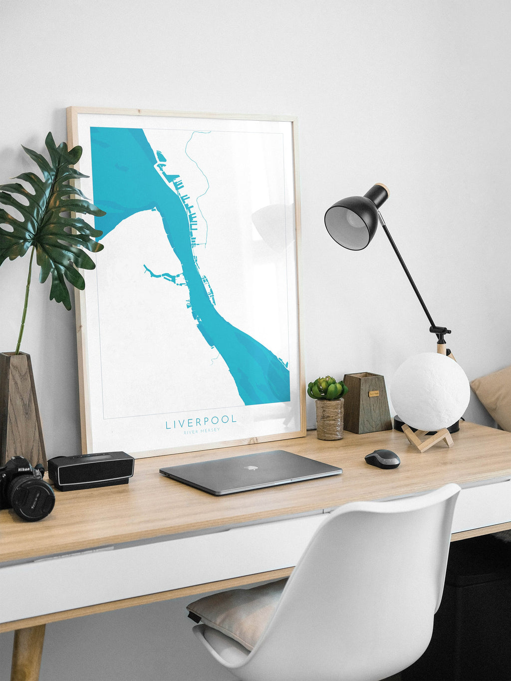 Liverpool Map Art - Liverpool Map, The River Mersey Map, Liverpool UK Art Print, Liverpool Docks, UK Rivers, UK City Map