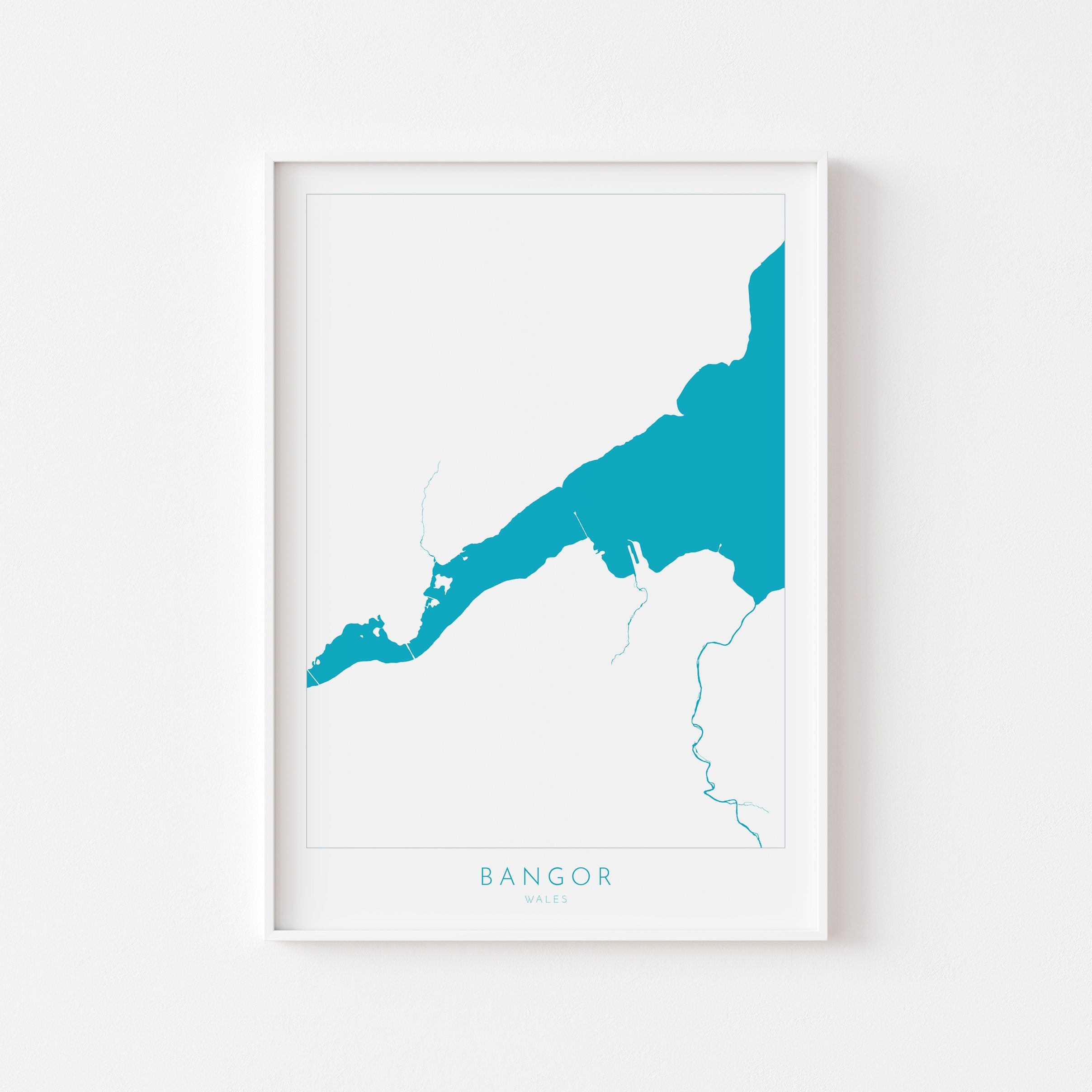Bangor Map Art - Bangor Wales Map, Wales Map Art, North Wales, Nautical Art